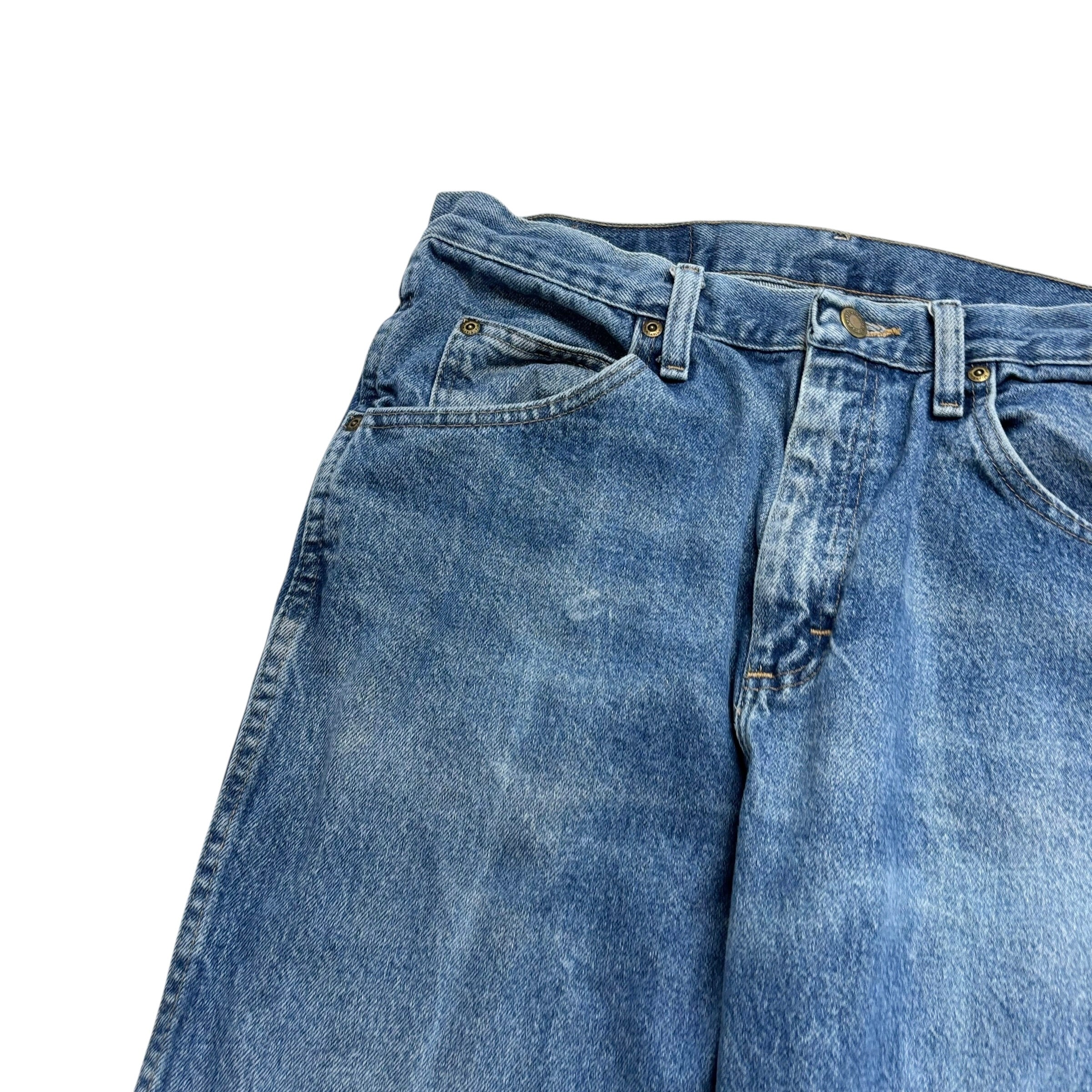 Wrangler Jeans W33 L32 Mens Mid Blue Regular Straight Fit Denim