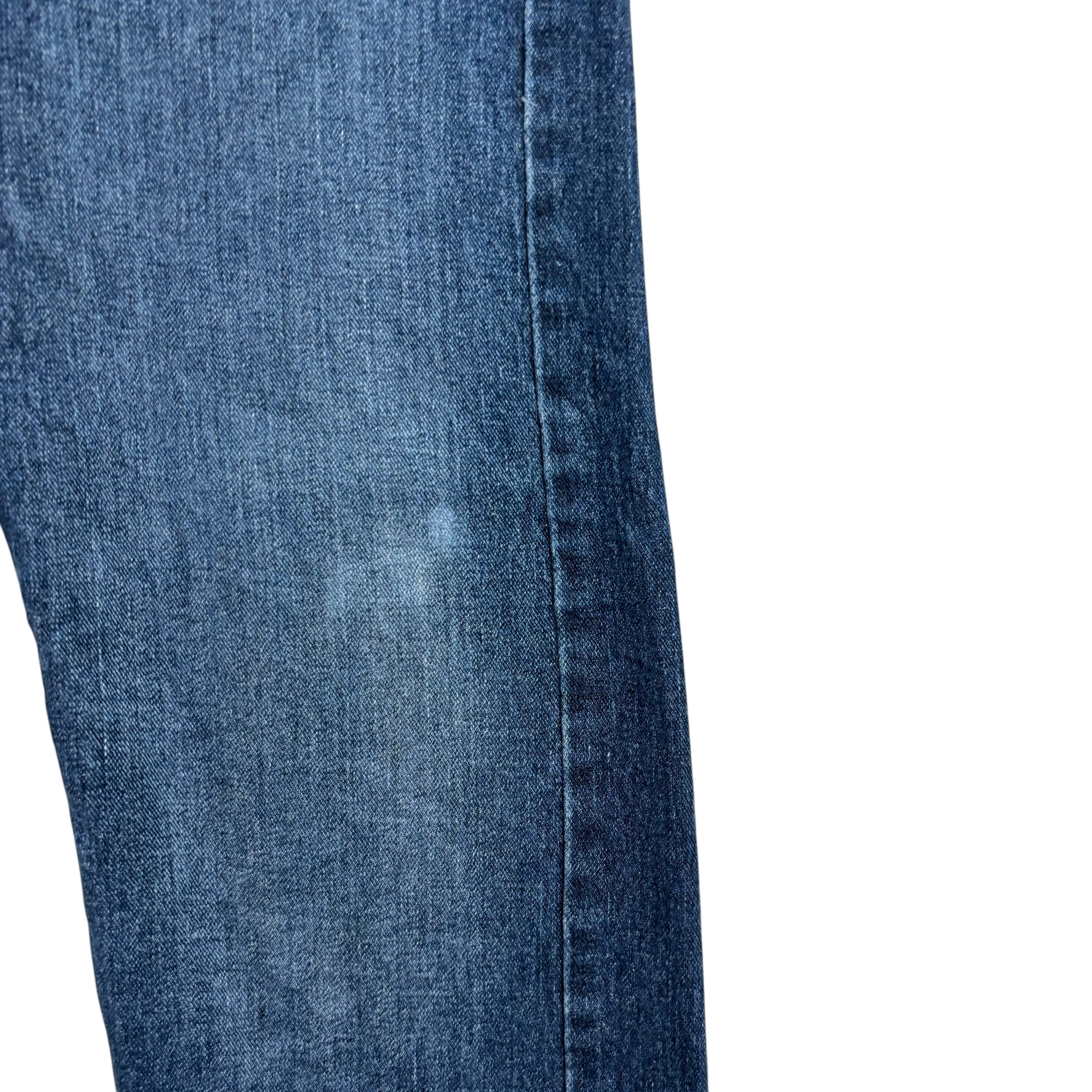 Levis 505 Jeans W32 L32 Mens Mid Blue Regular Straight Fit Stretch Denim
