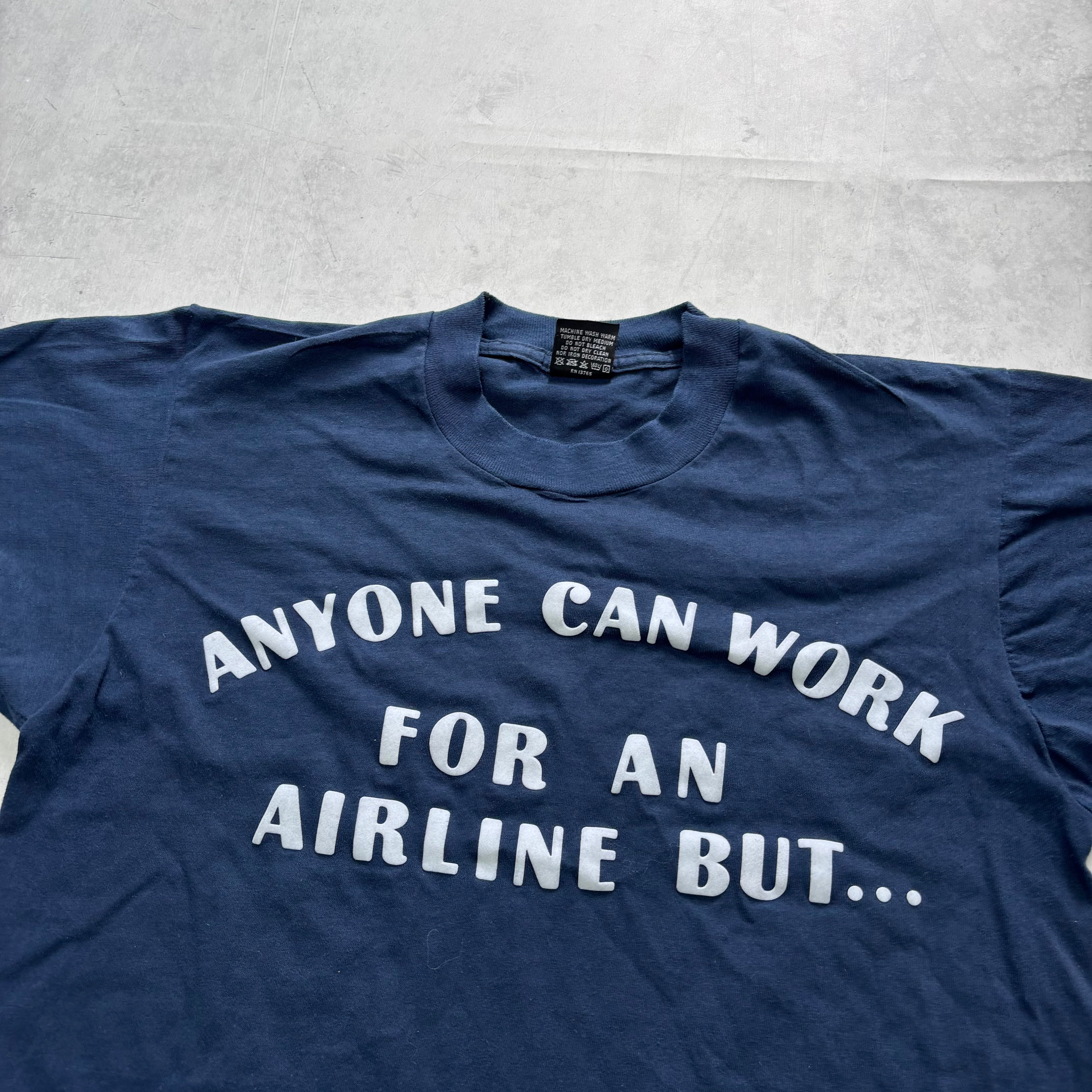 Vintage T Shirt Womens Large Navy Blue Single Stitch Graphic Print 90s USA (E)