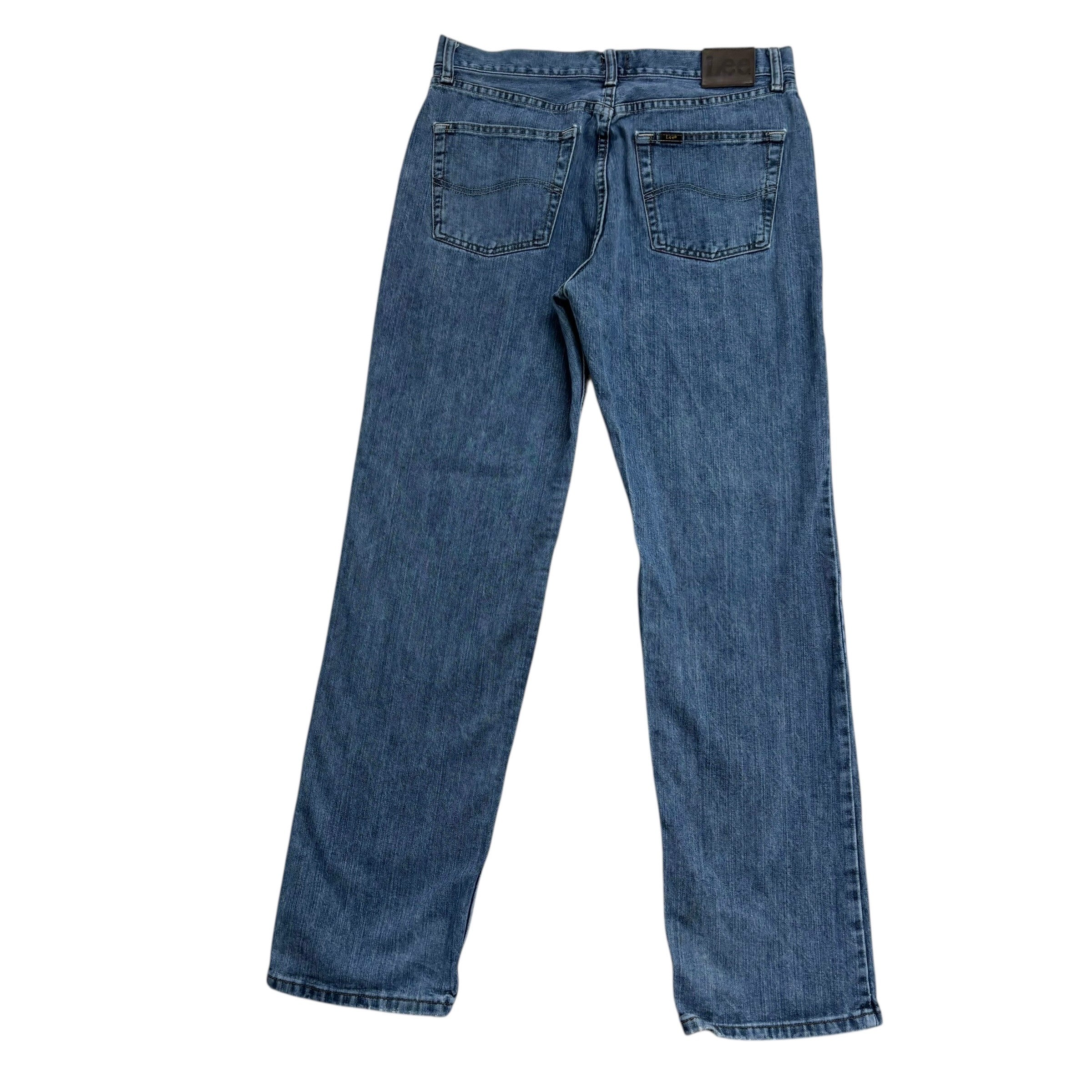 Lee Jeans W33 L32 Mens Mid Blue Baggy Relaxed Straight Fit Denim