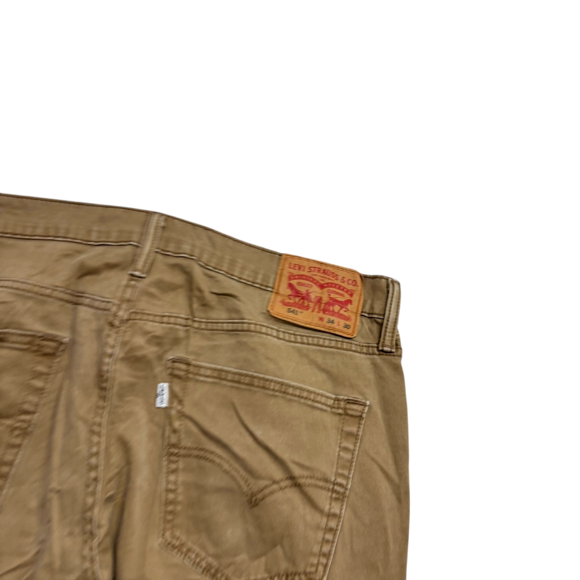 Levis 541 Trousers W34 L29 Mens Tan Athletic Tapered Fit Stretch Pants