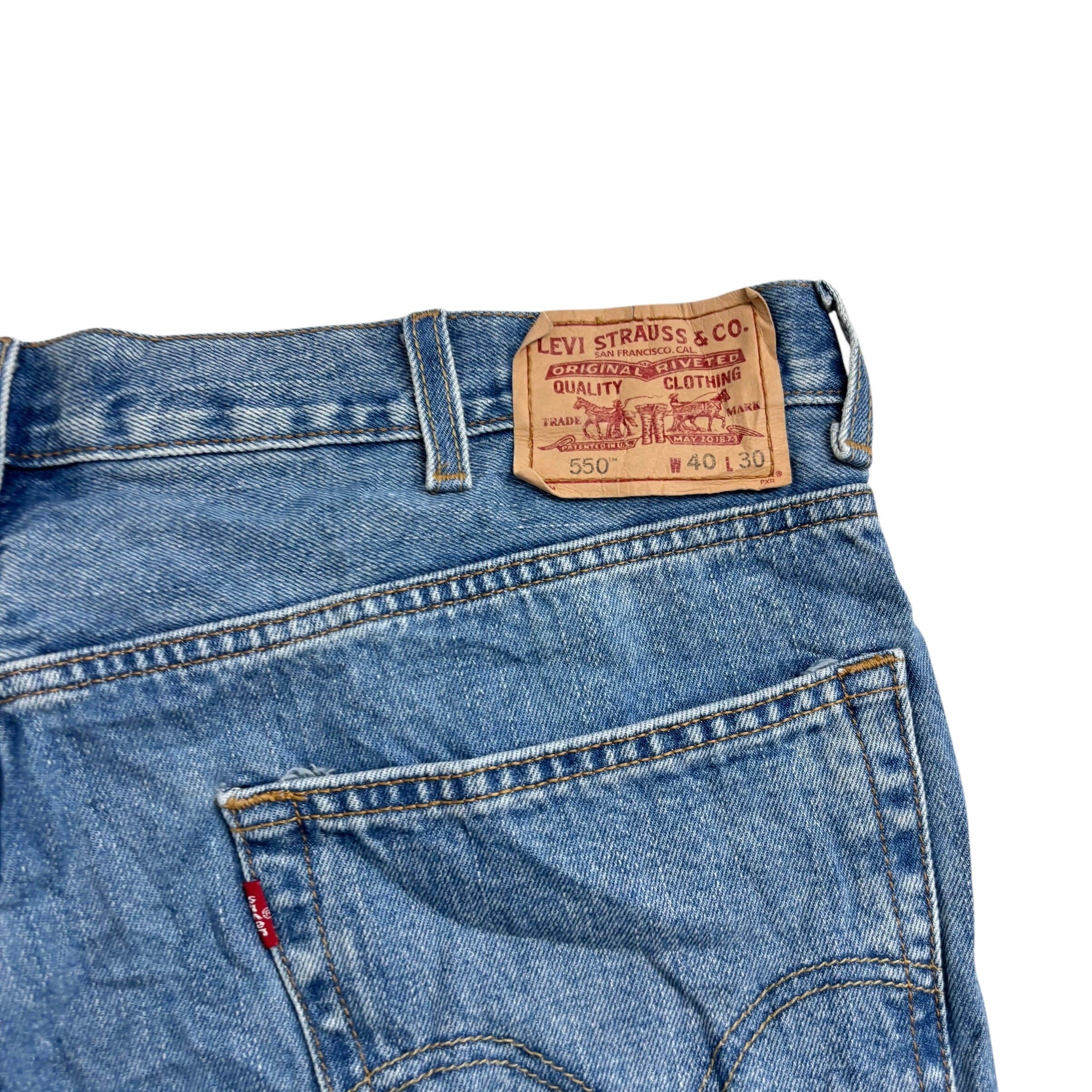 Levis 550 Jeans W40 L30 Mens Mid Blue Baggy Relaxed Straight Vintage Denim (E)