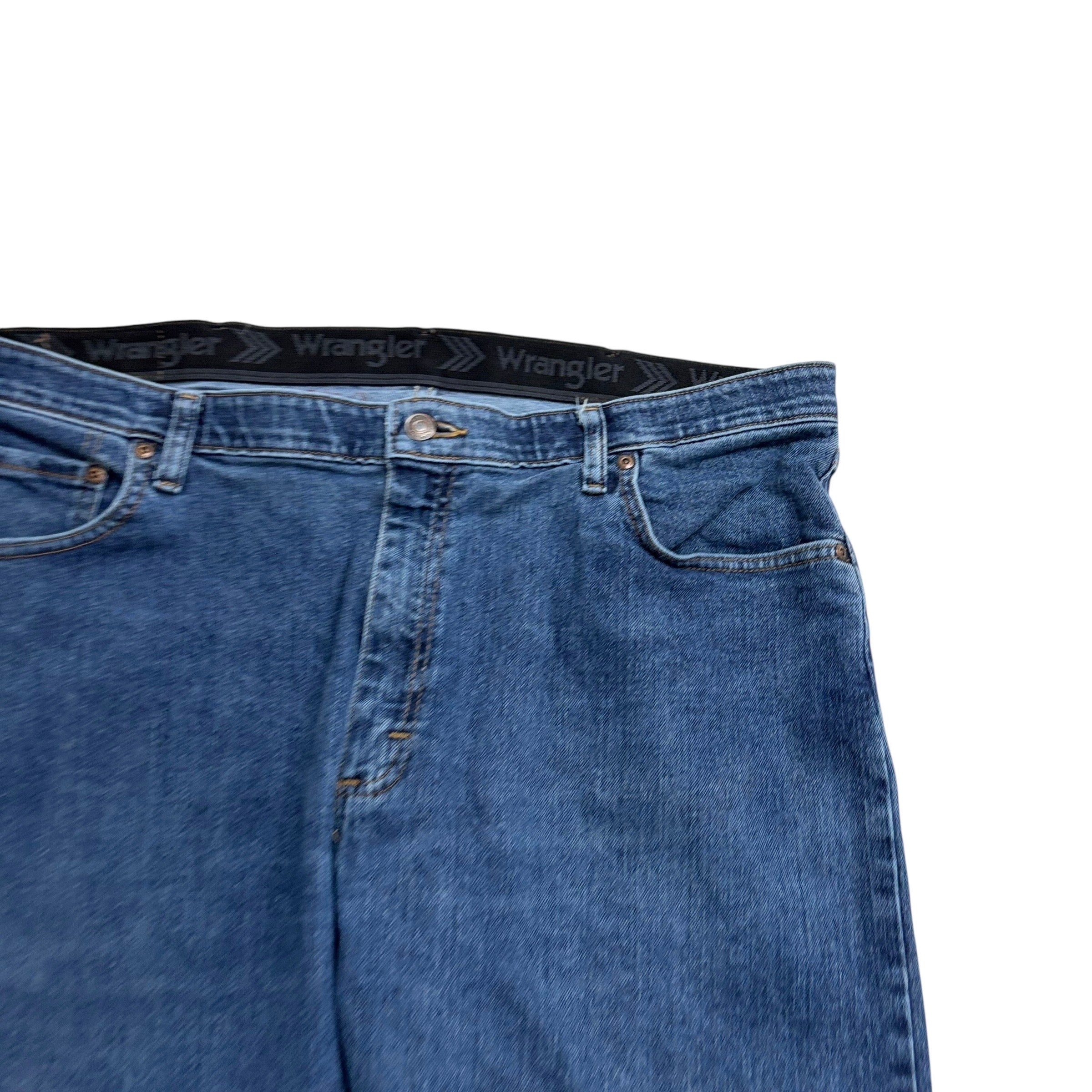 Wrangler Jeans W40 L26 Mens Mid Blue Regular Straight Fit Stretch Denim