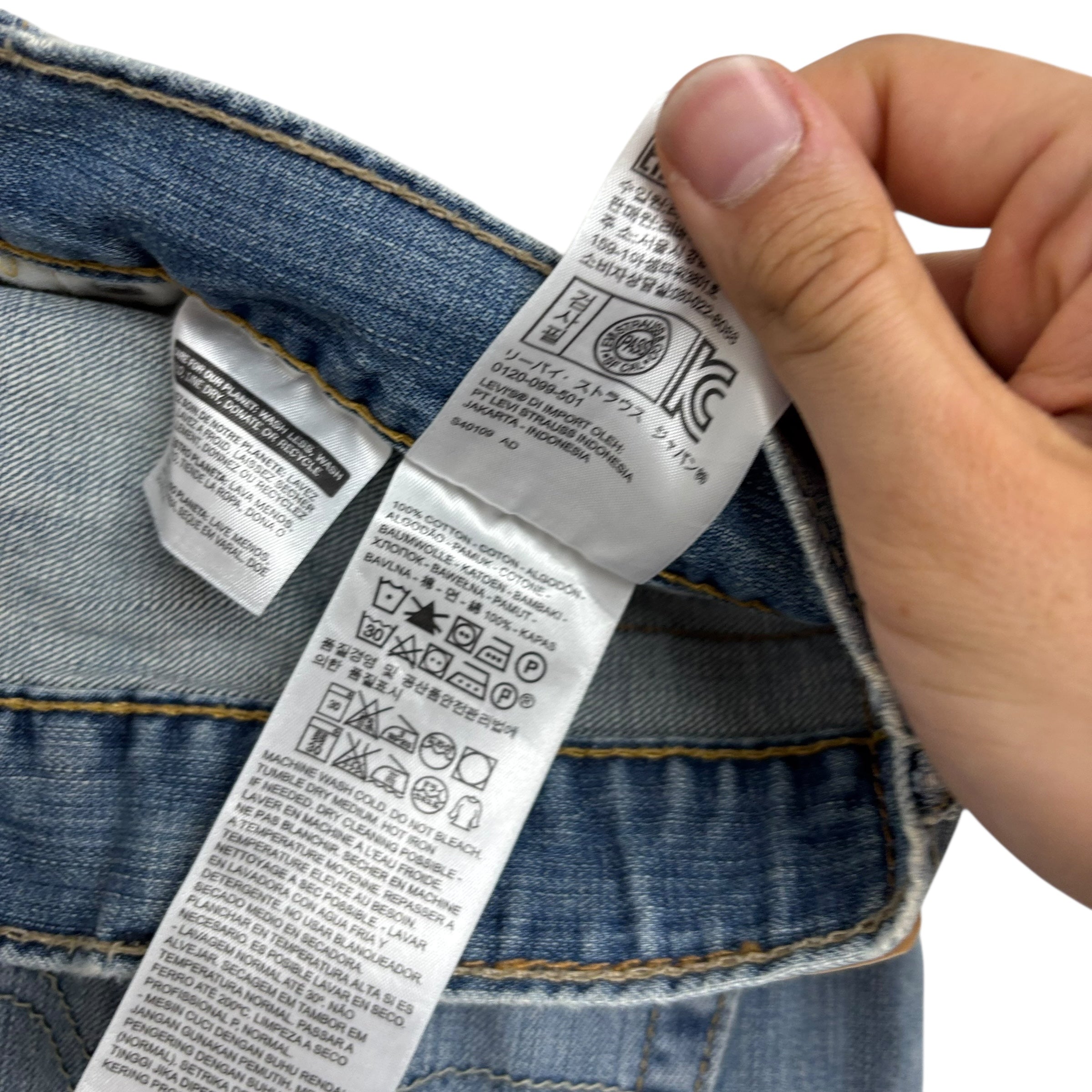 Levis 569 Jeans W40 L30 Mens Light Blue Baggy Relaxed Straight Fit Denim (E)