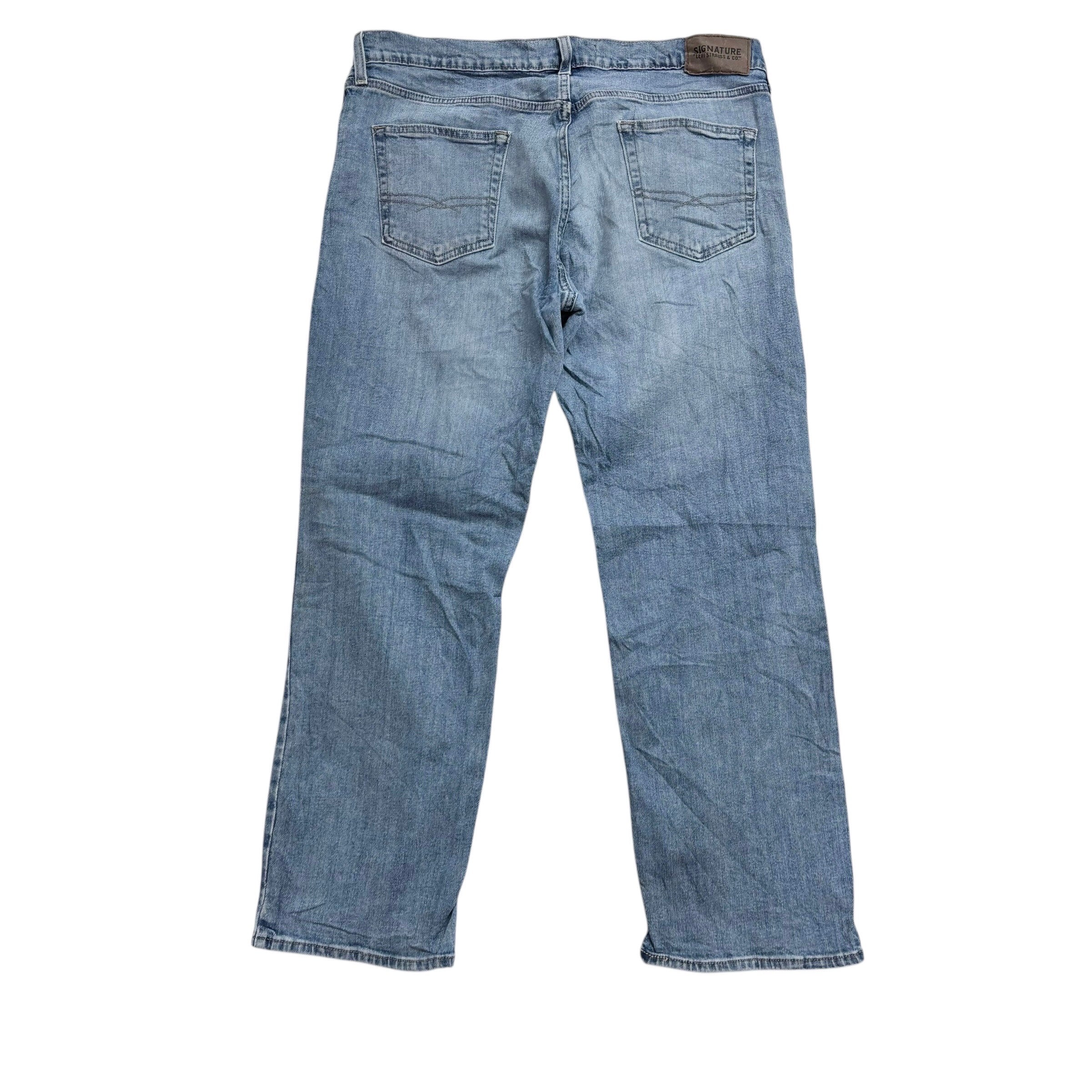 Levis Signature Jeans W36 L29 Mens Light Blue Relaxed Straight Fit Stretch Denim