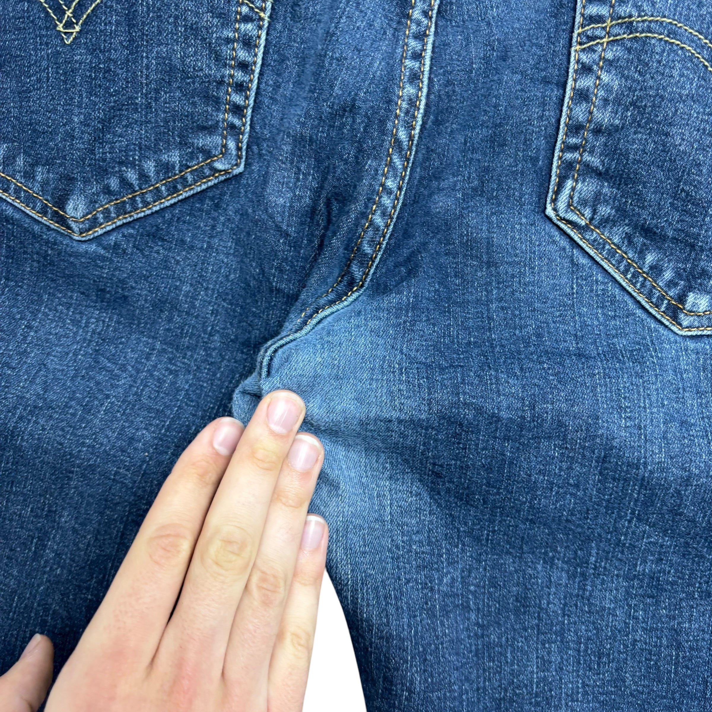 Levis 559 Jeans W36 L32 Mens Dark Blue Regular Straight Fit Stretch Denim (F)