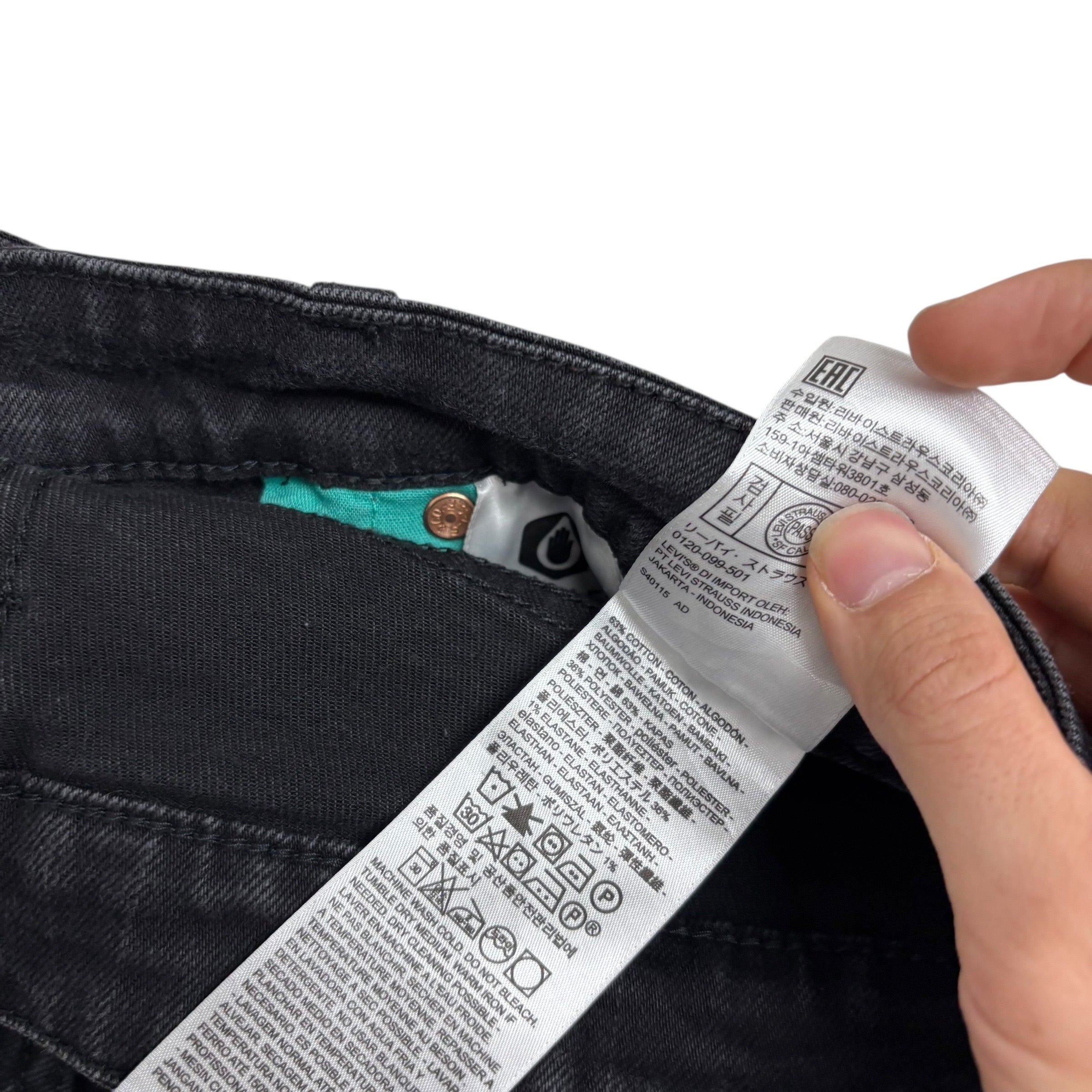 Levis 511 Commuter Jeans W32 L34 Mens Black Slim Fit Stretch Denim