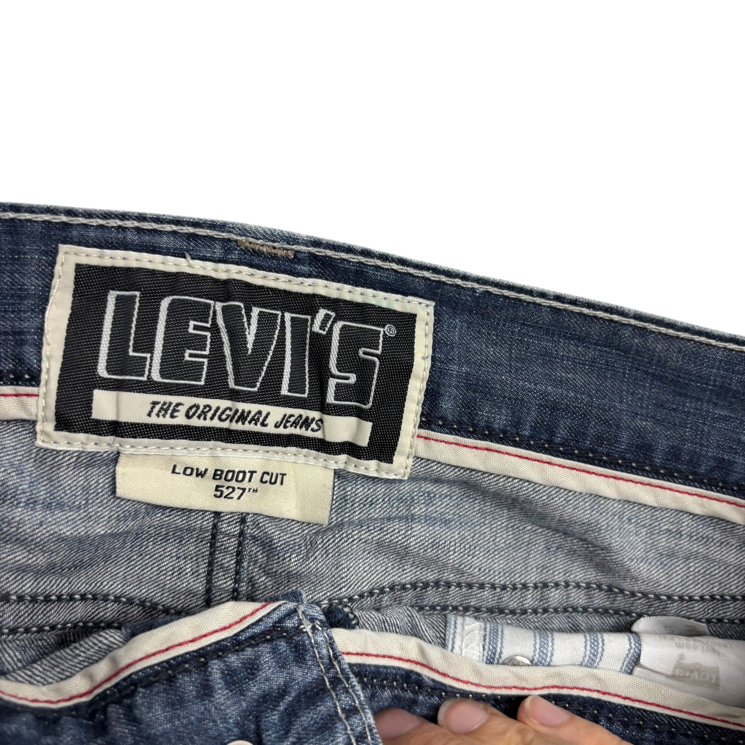 Levis 527 Jeans W34 L34 Mens Mid Blue Regular Bootcut Fit Vintage Denim