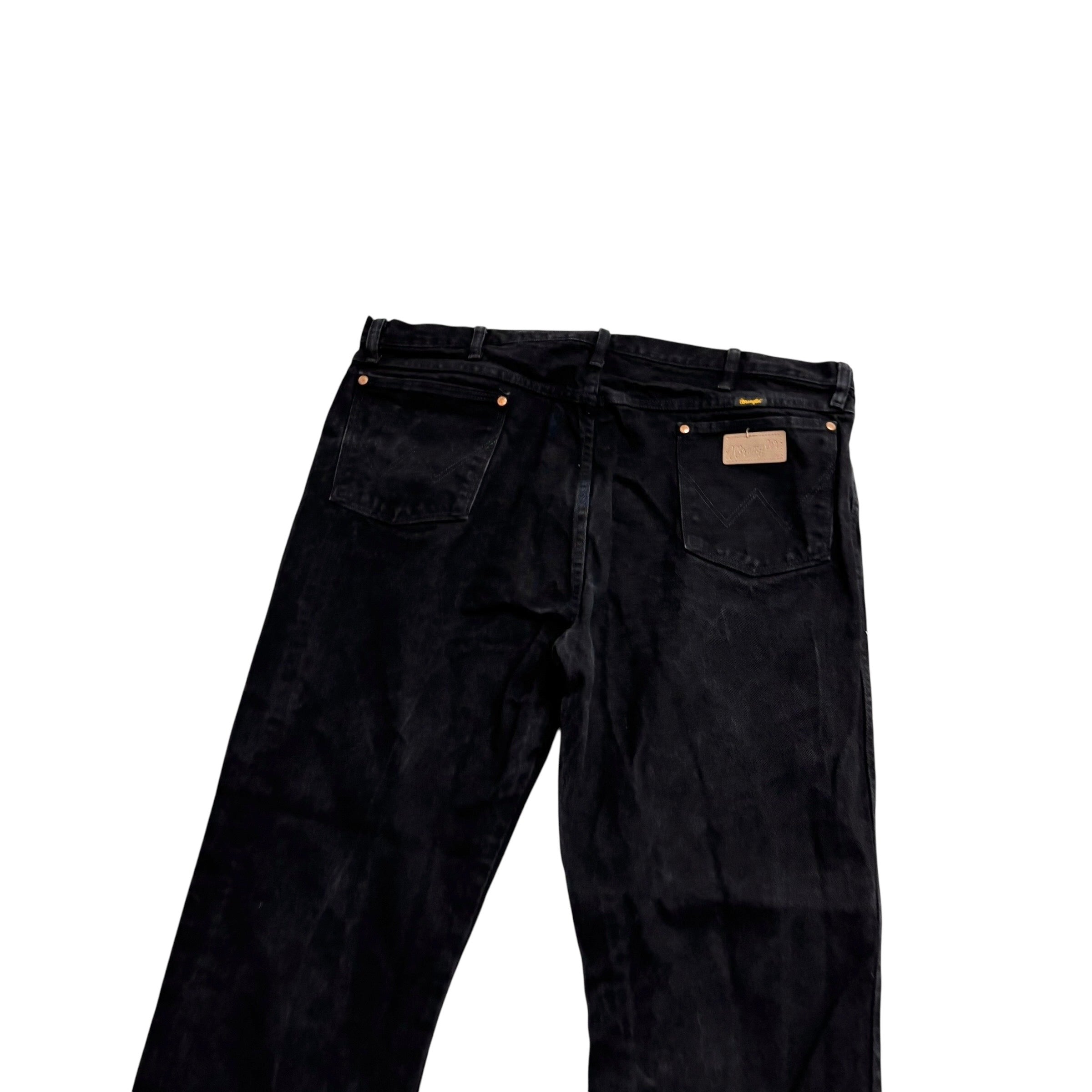 Wrangler Jeans Cowboy Cut W42 L32 Mens Black 13MWZ Original Fit Denim (E)