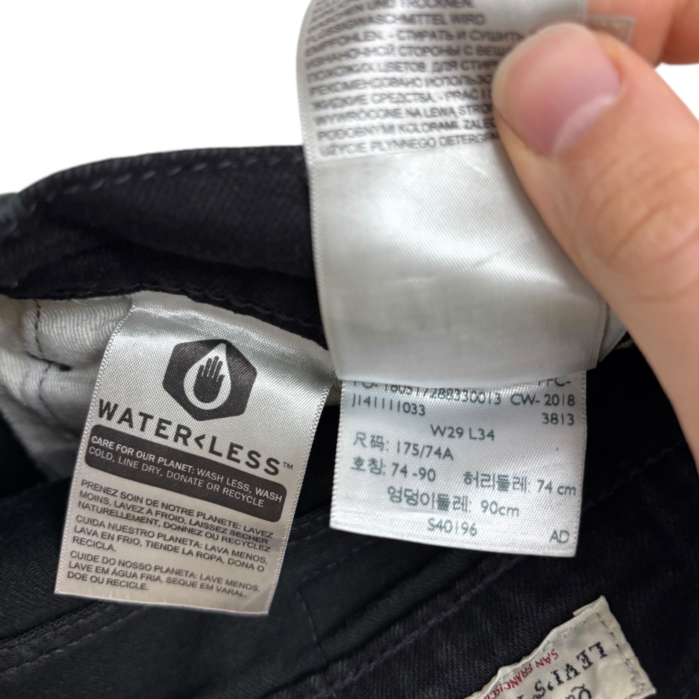 Levis 512 Jeans W29 L32 Mens Black Slim Tapered Fit Stretch Premium Denim (E)