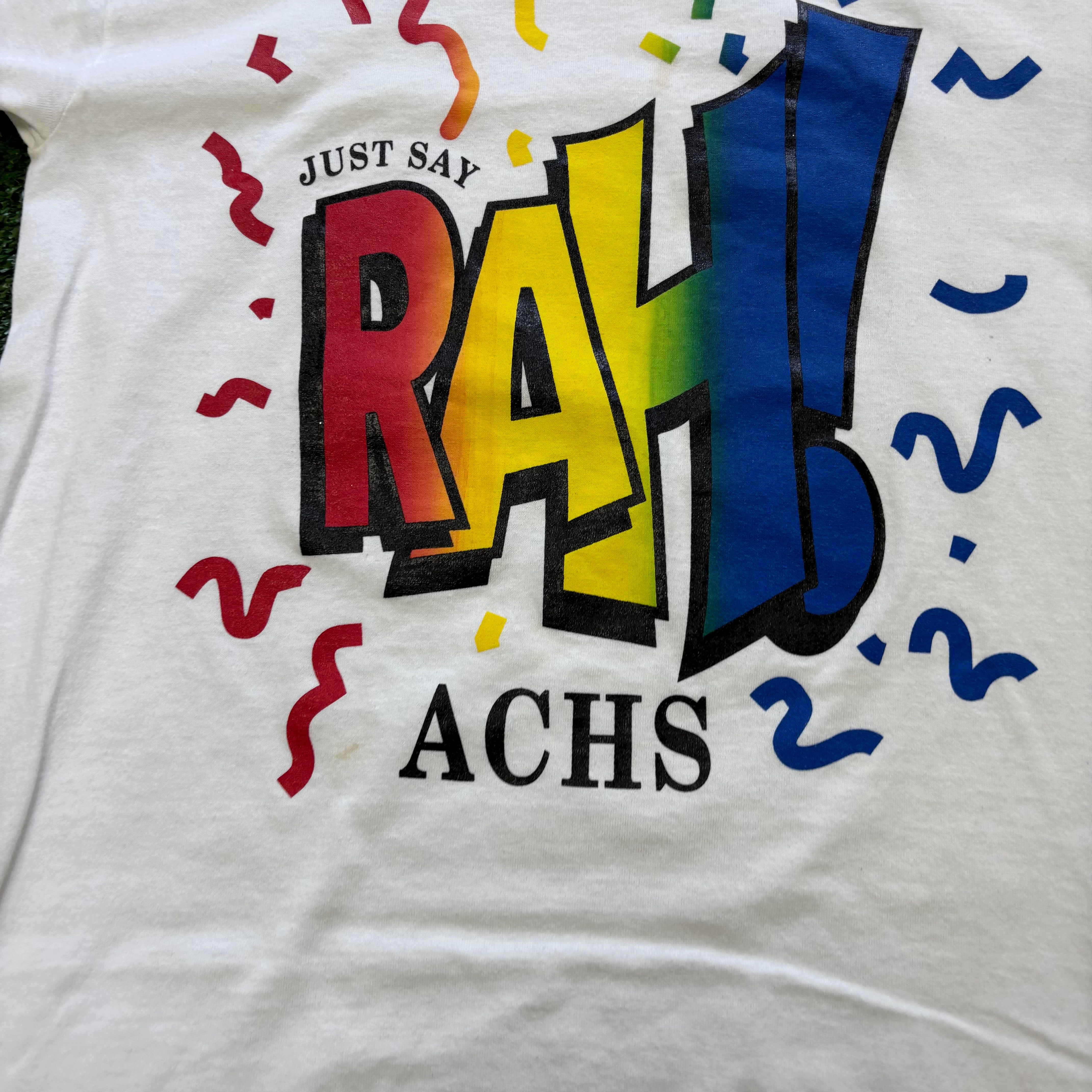 Vintage T Shirt Mens Small White Graphic Print 90s USA