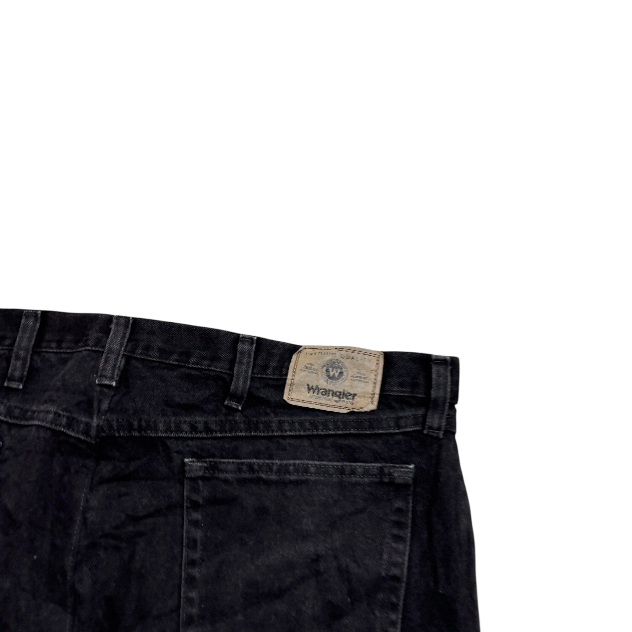 Wrangler Jeans W42 L33 Mens Black Baggy Relaxed Straight Fit Denim (E)