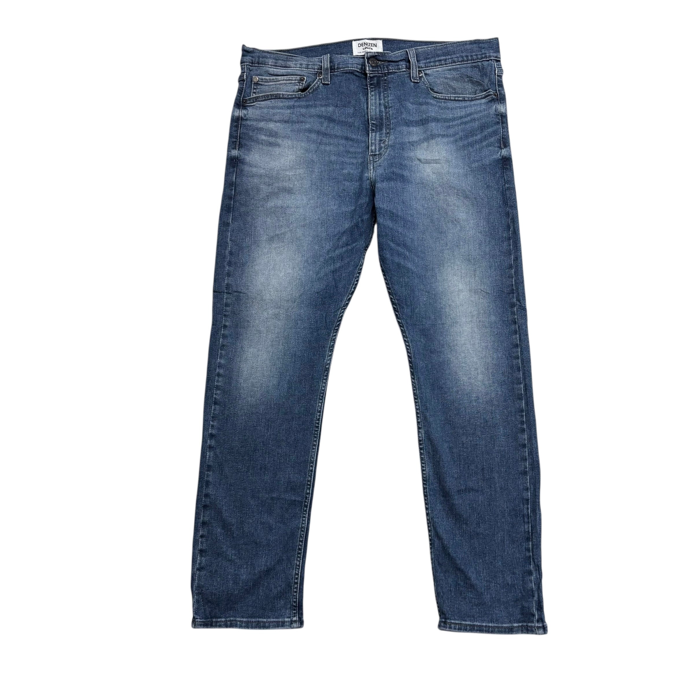 Levis Denizen Jeans W36 L30 Mens Mid Blue Regular Tapered Fit Stretch (E)
