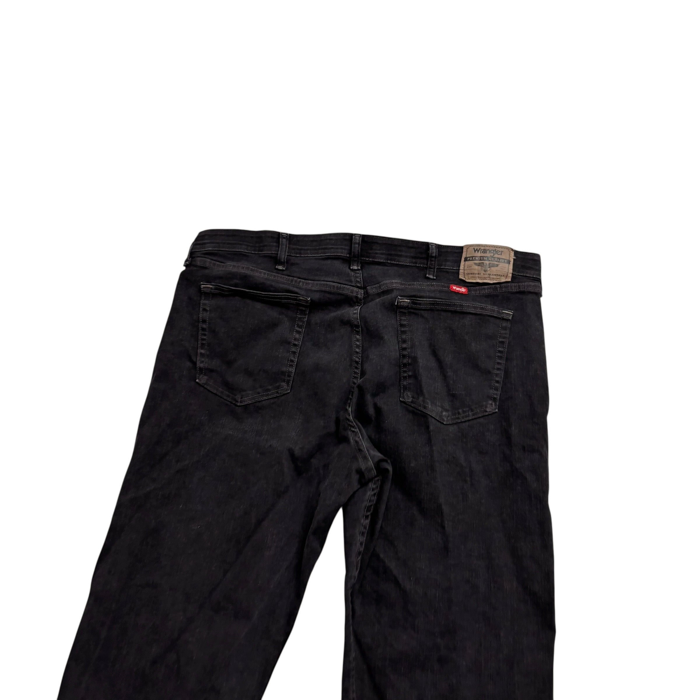 Wrangler Jeans W38 L30 Mens Black Relaxed Straight Fit Stretch Denim (E)