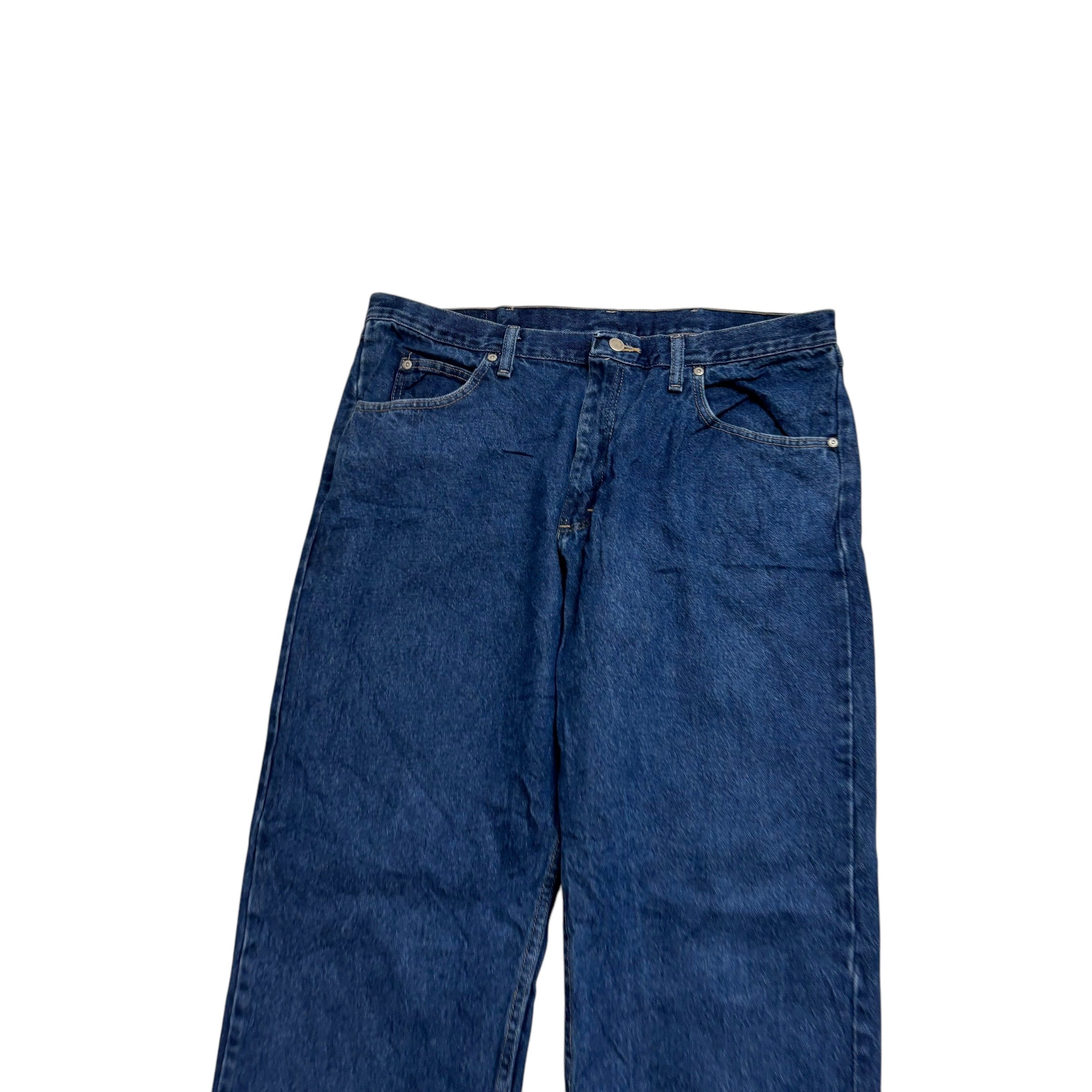 Wrangler Jeans W38 L30 Mens Mid Blue Relaxed Straight Fit Vintage Denim (E)