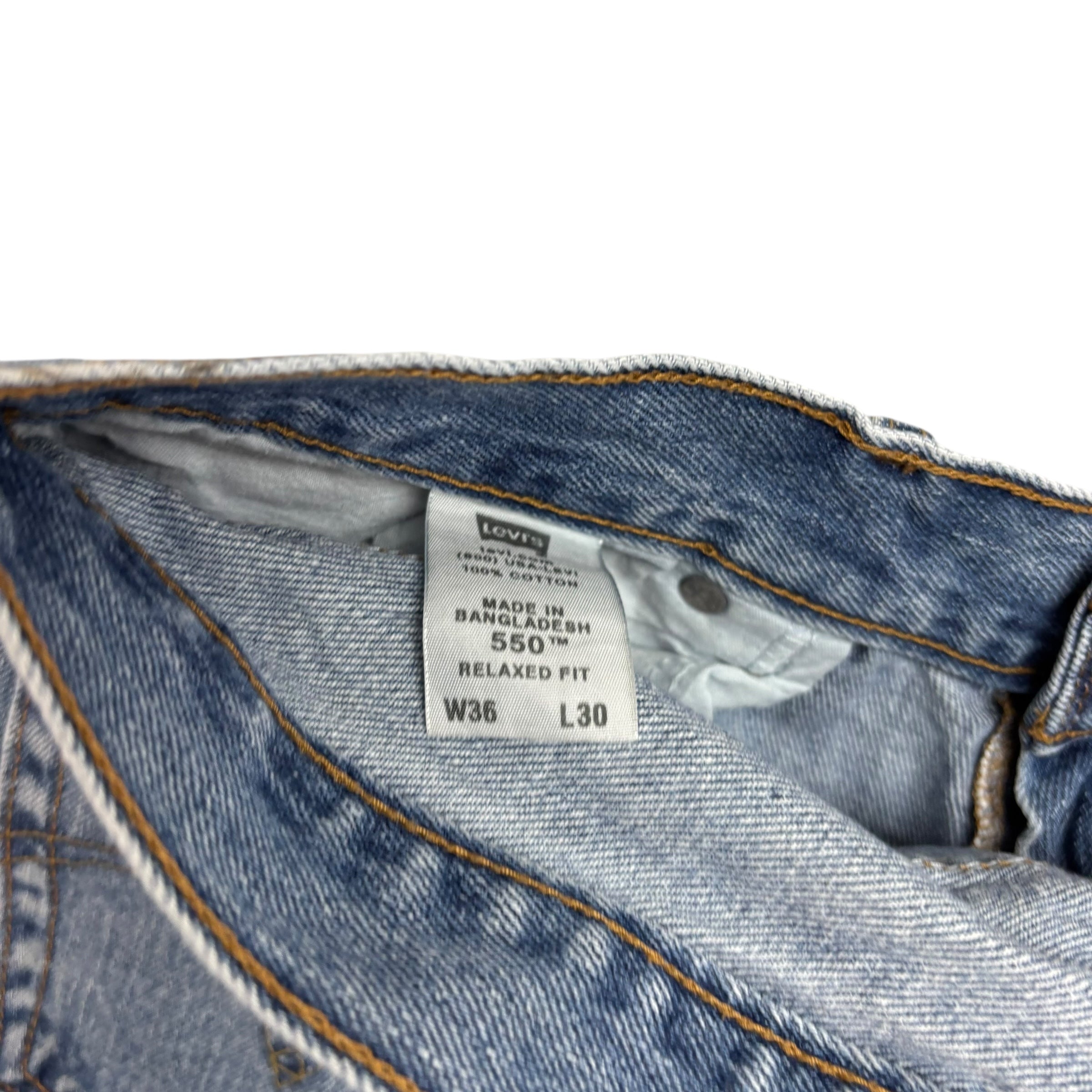 Levis 550 Jeans W36 L29 Mens Light Blue Baggy Relaxed Straight Fit Vintage Denim
