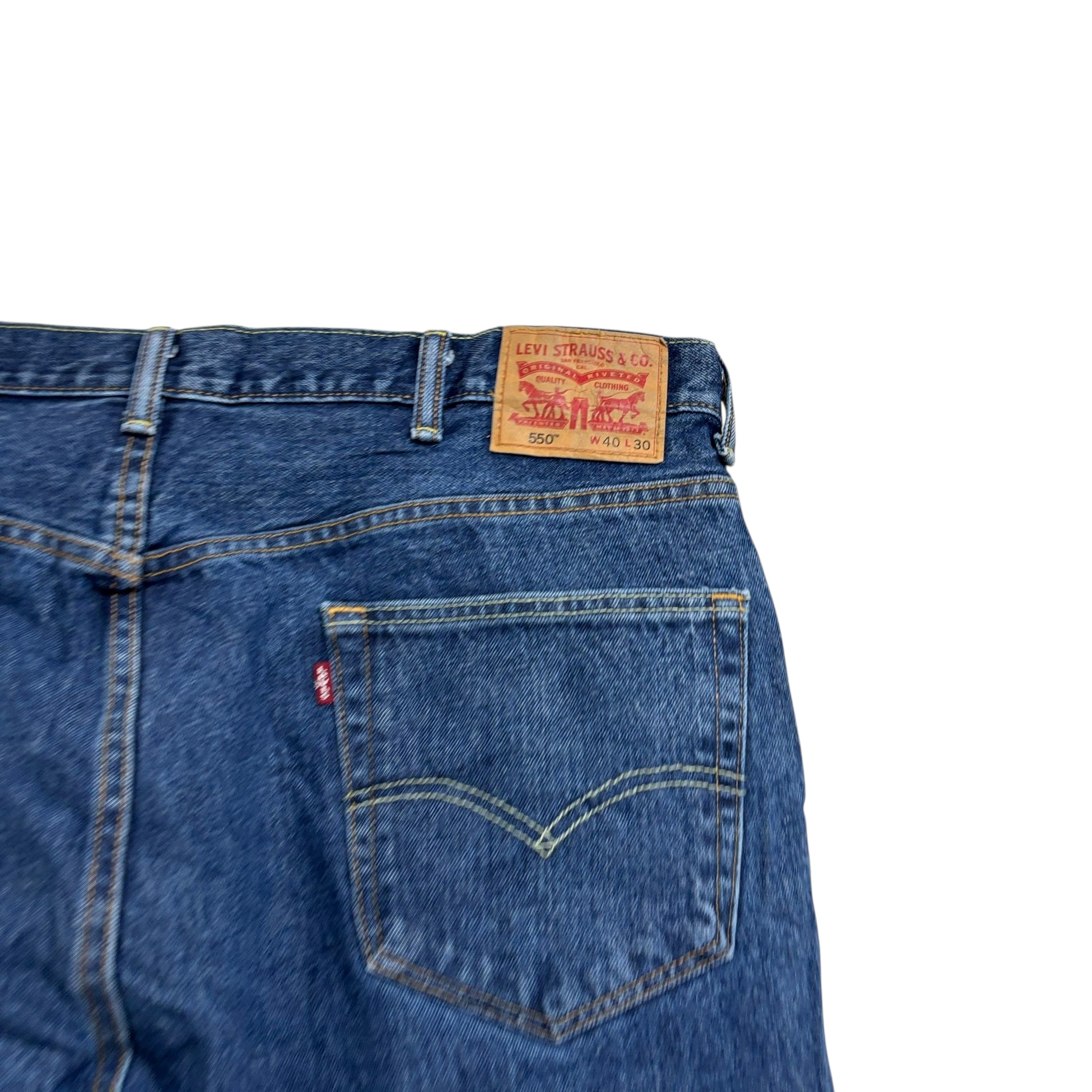 Levis 550 Jeans W40 L30 Mens Mid Blue Baggy Relaxed Straight Fit Denim (E)