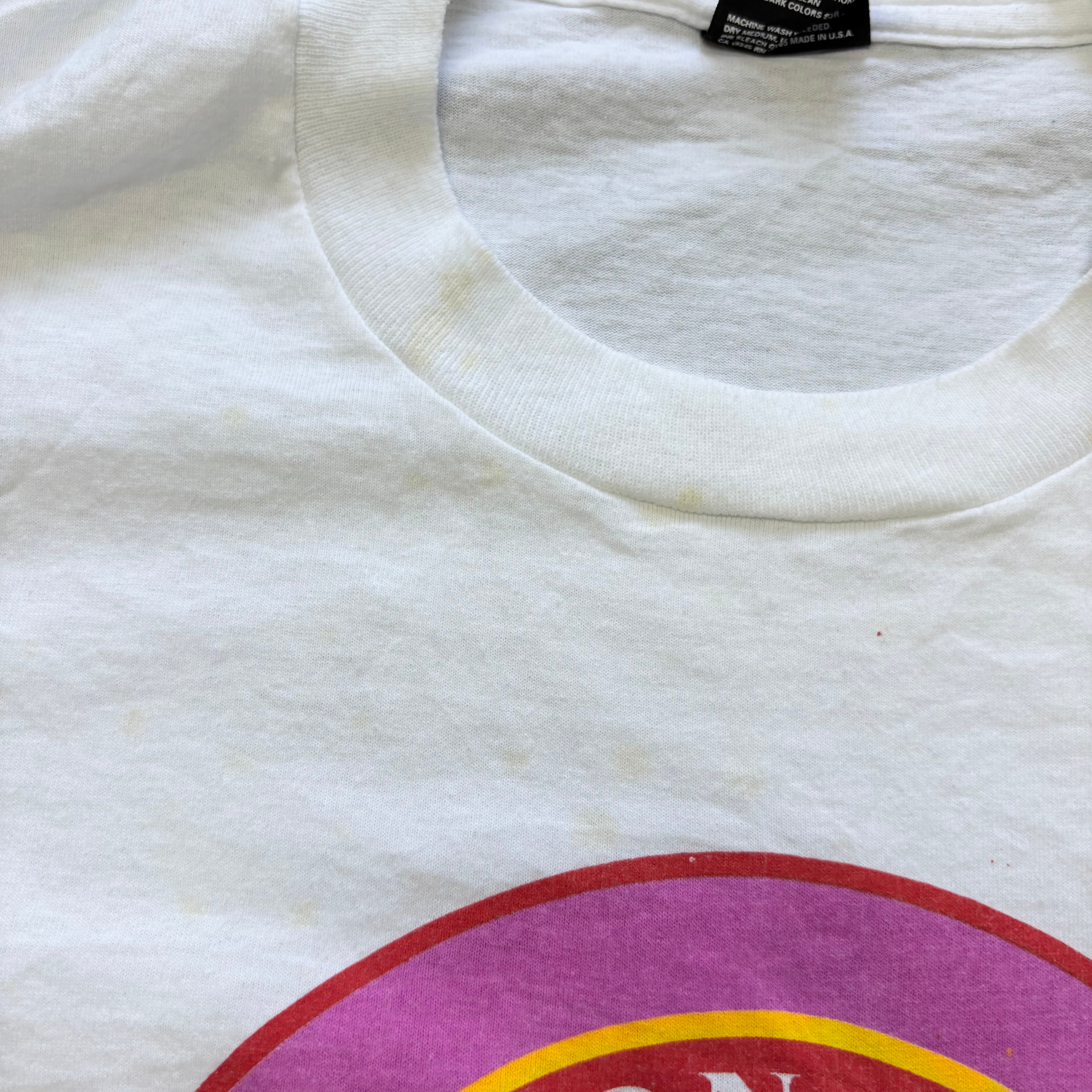 Vintage T Shirt Mens XL White Single Stitch Graphic Print 90s (F)