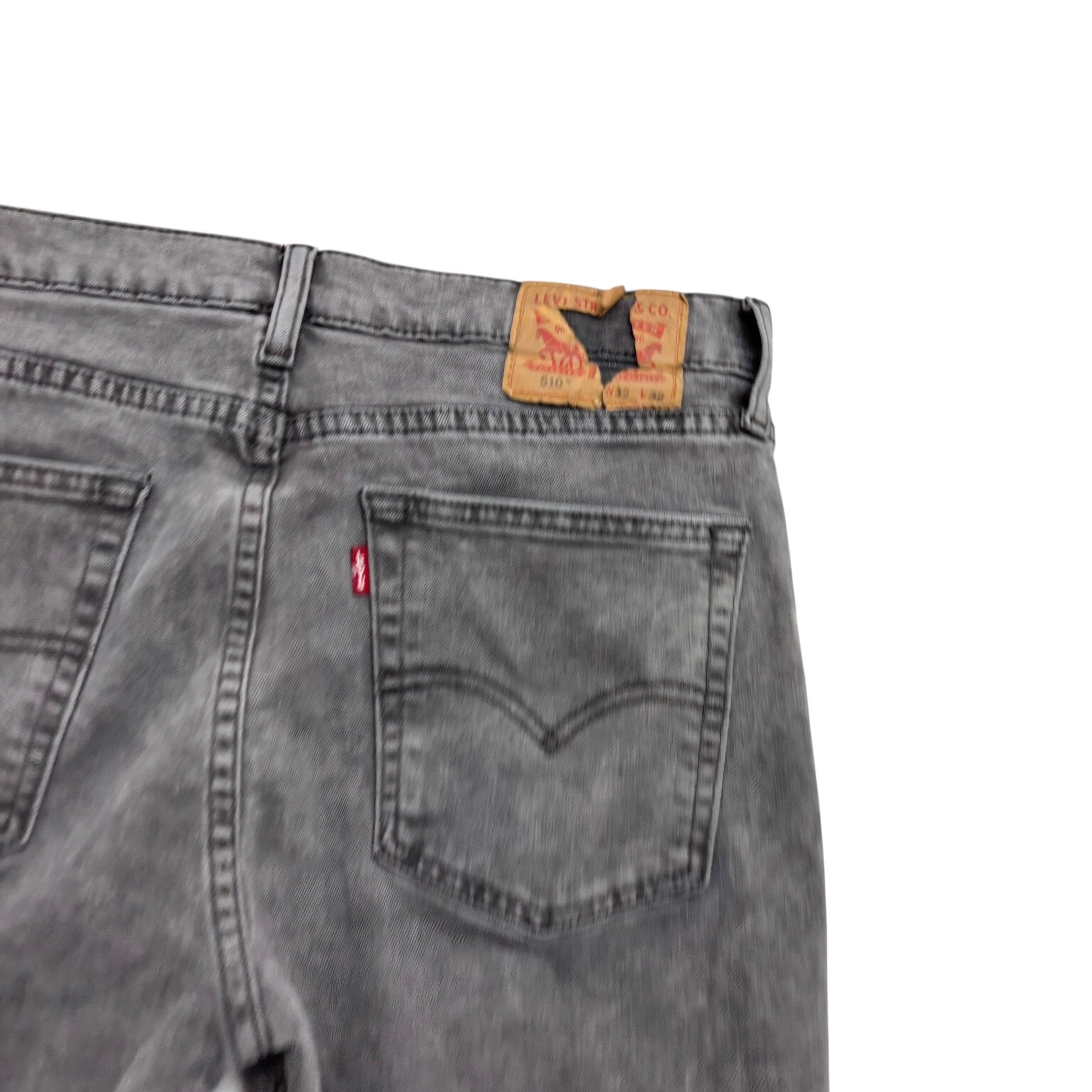Levis 510 Jeans W32 L31 Mens Grey Skinny Fit Stretch Denim