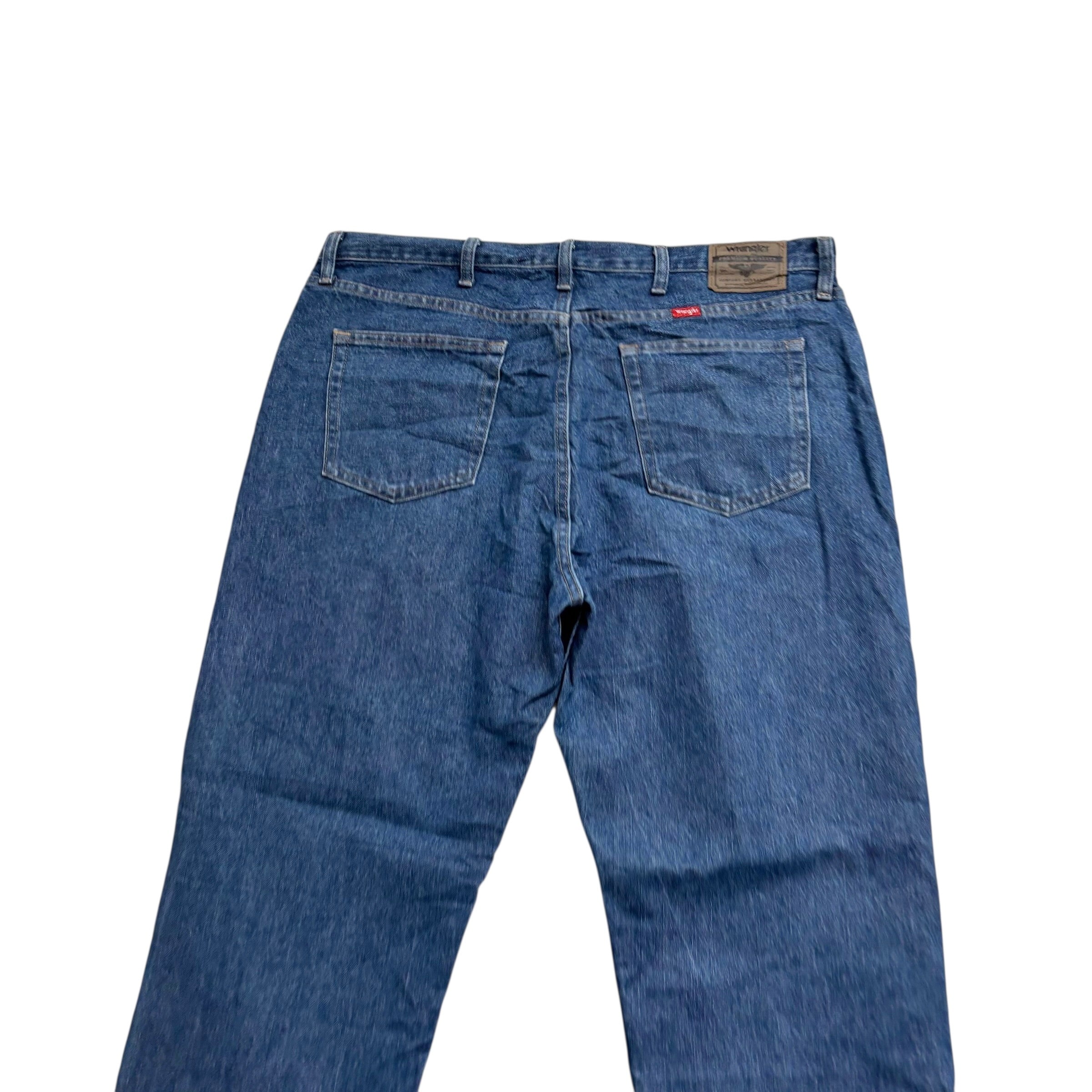 Wrangler Jeans W40 L32 Mens Mid Blue Regular Straight Fit Denim (E)