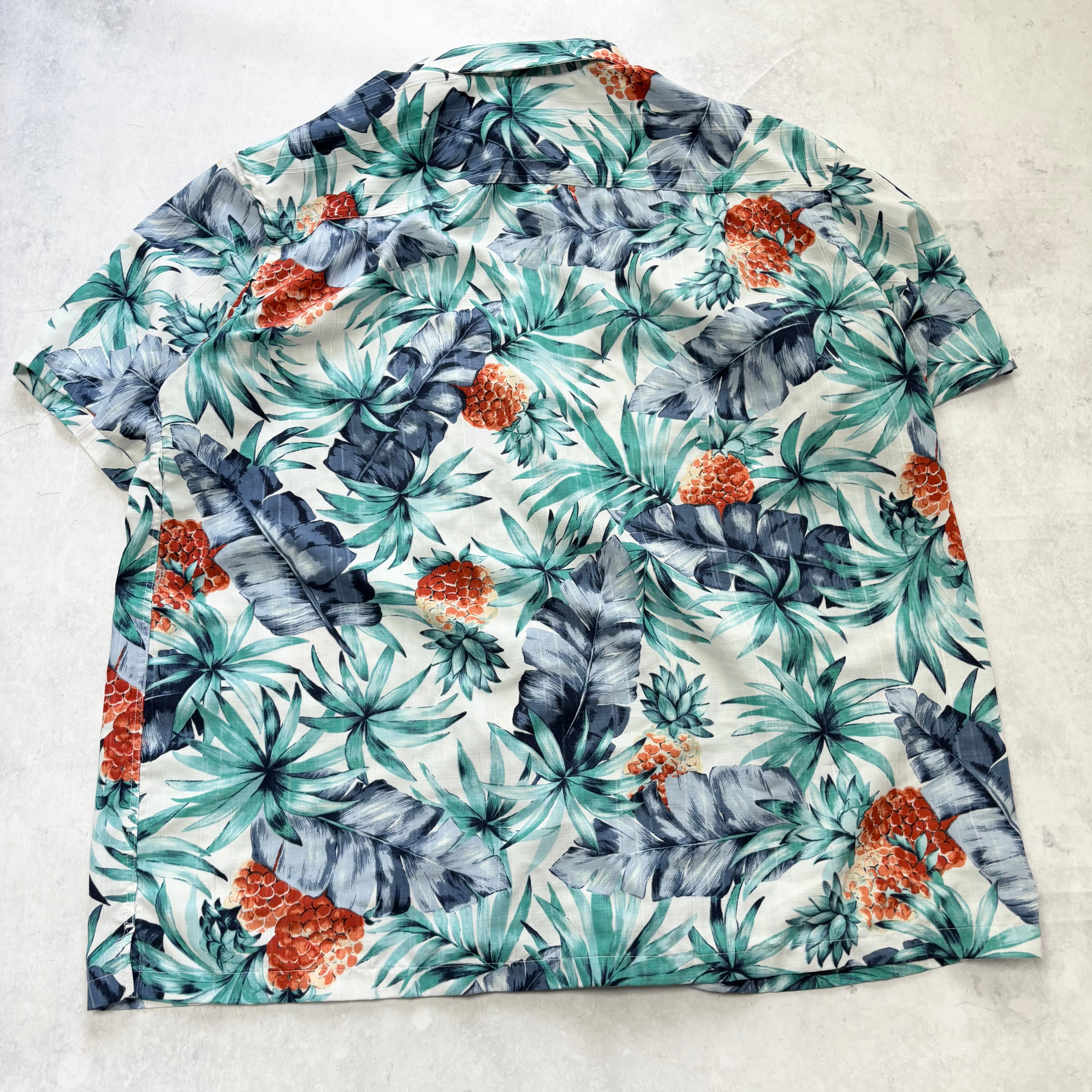 Hawaiian Shirt Mens 3XL Tall Blue Floral Aloha Short Sleeve Polyester (E)