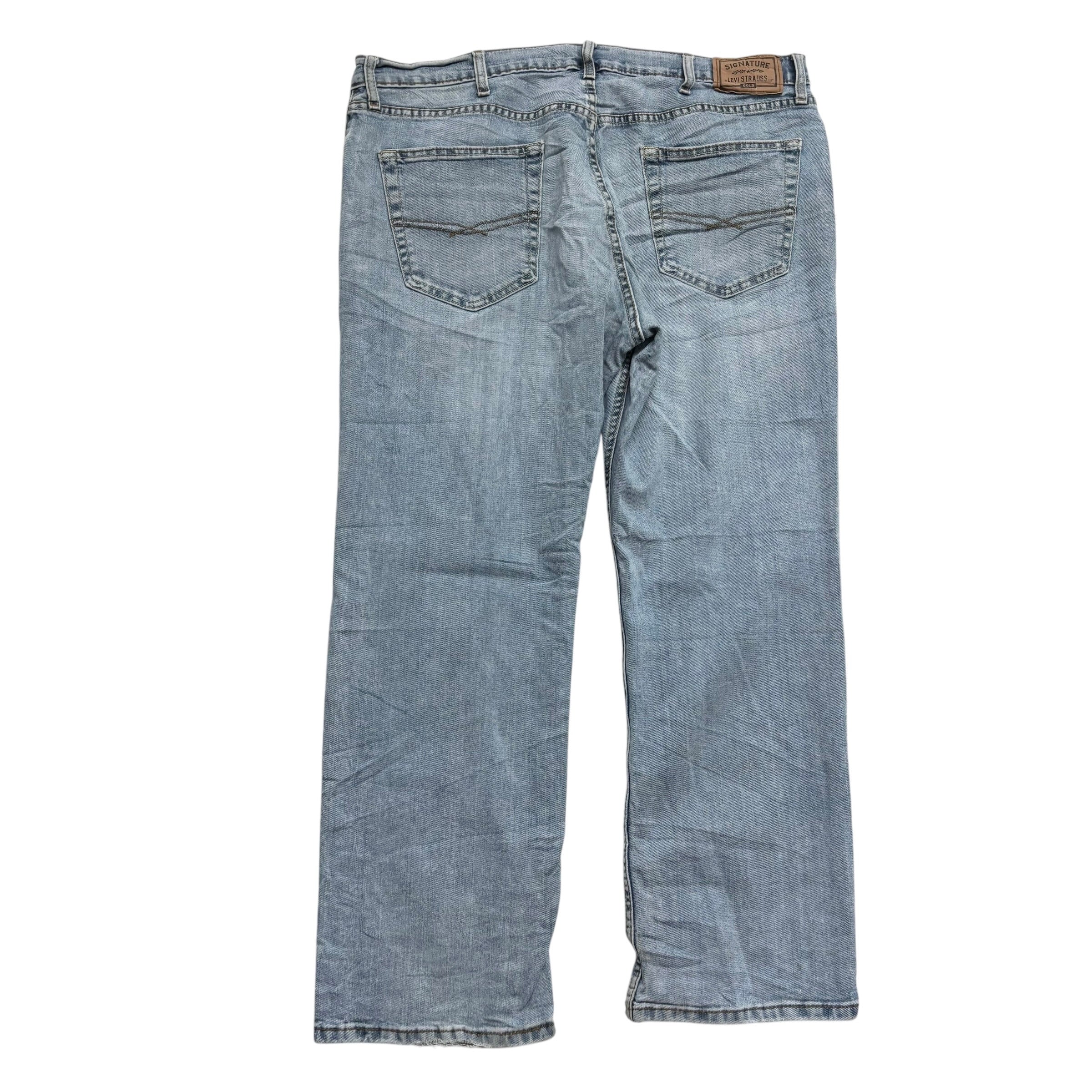 Levis Signature Jeans W38 L30 Mens Light Blue Baggy Relaxed Fit Stretch