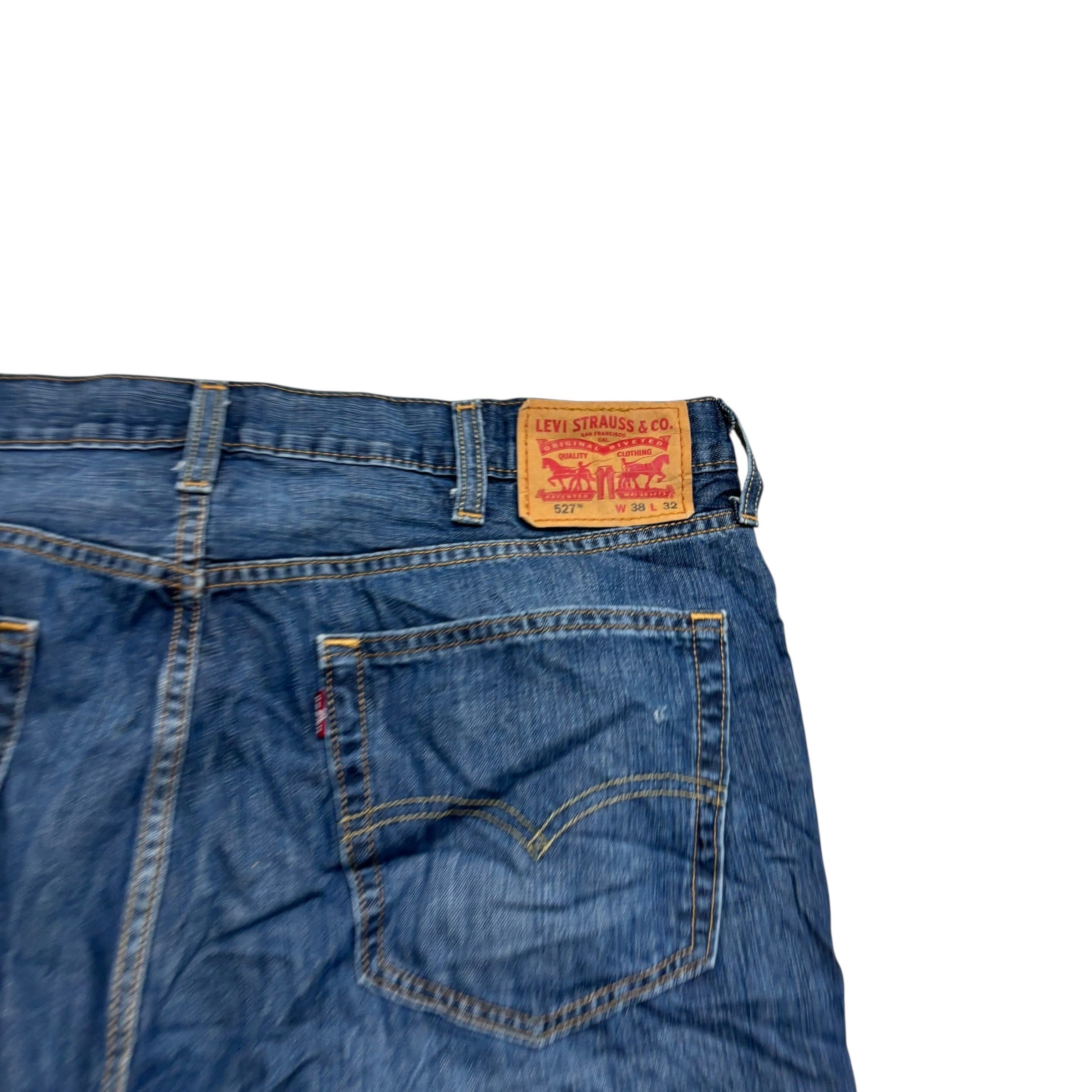 Levis 527 Jeans W38 L32 Mens Dark Blue Slim Bootcut Fit Denim