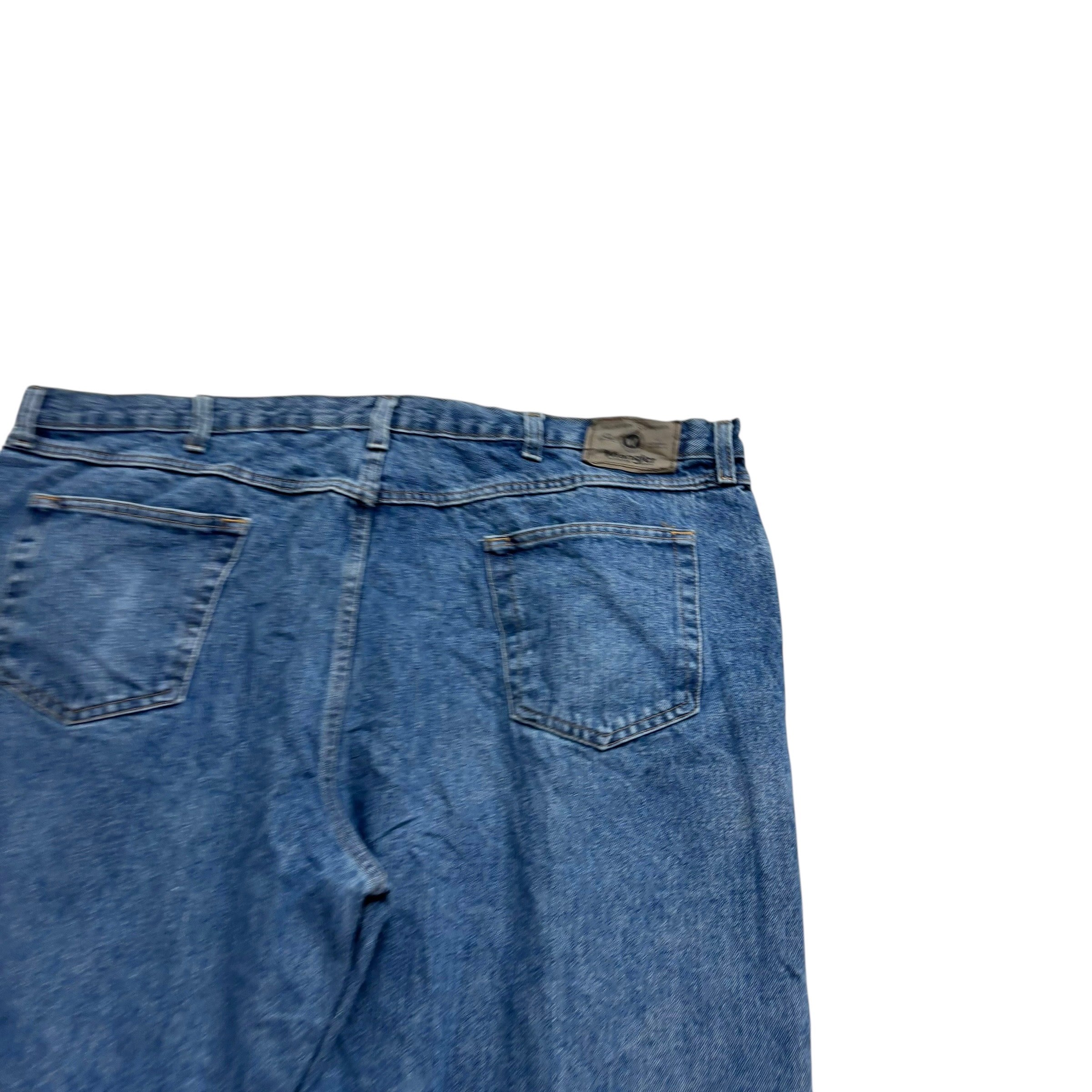 Wrangler Jeans W44 L30 Mens Mid Blue Relaxed Straight Fit Denim (E)