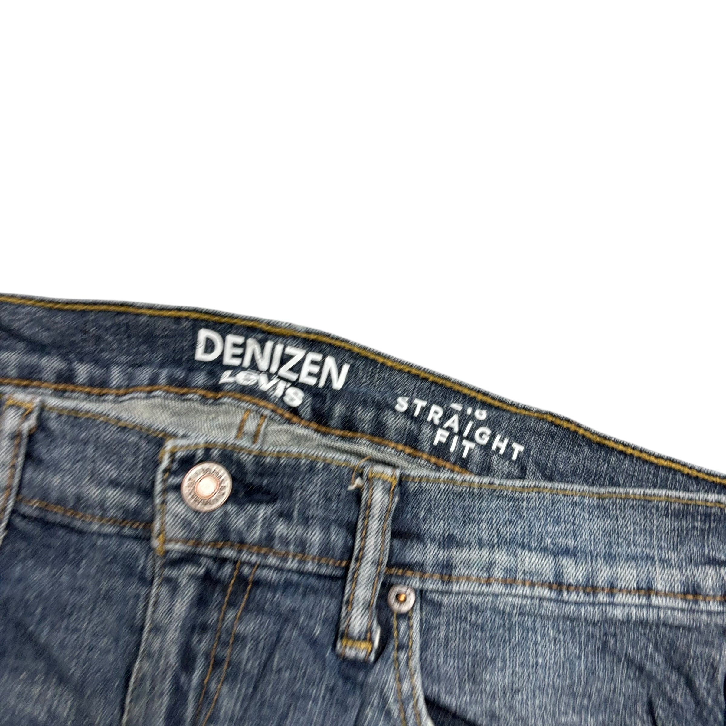 Levis Denizen Jeans W33 L32 Mens Mid Blue Regular Straight Fit Stretch Denim (E)