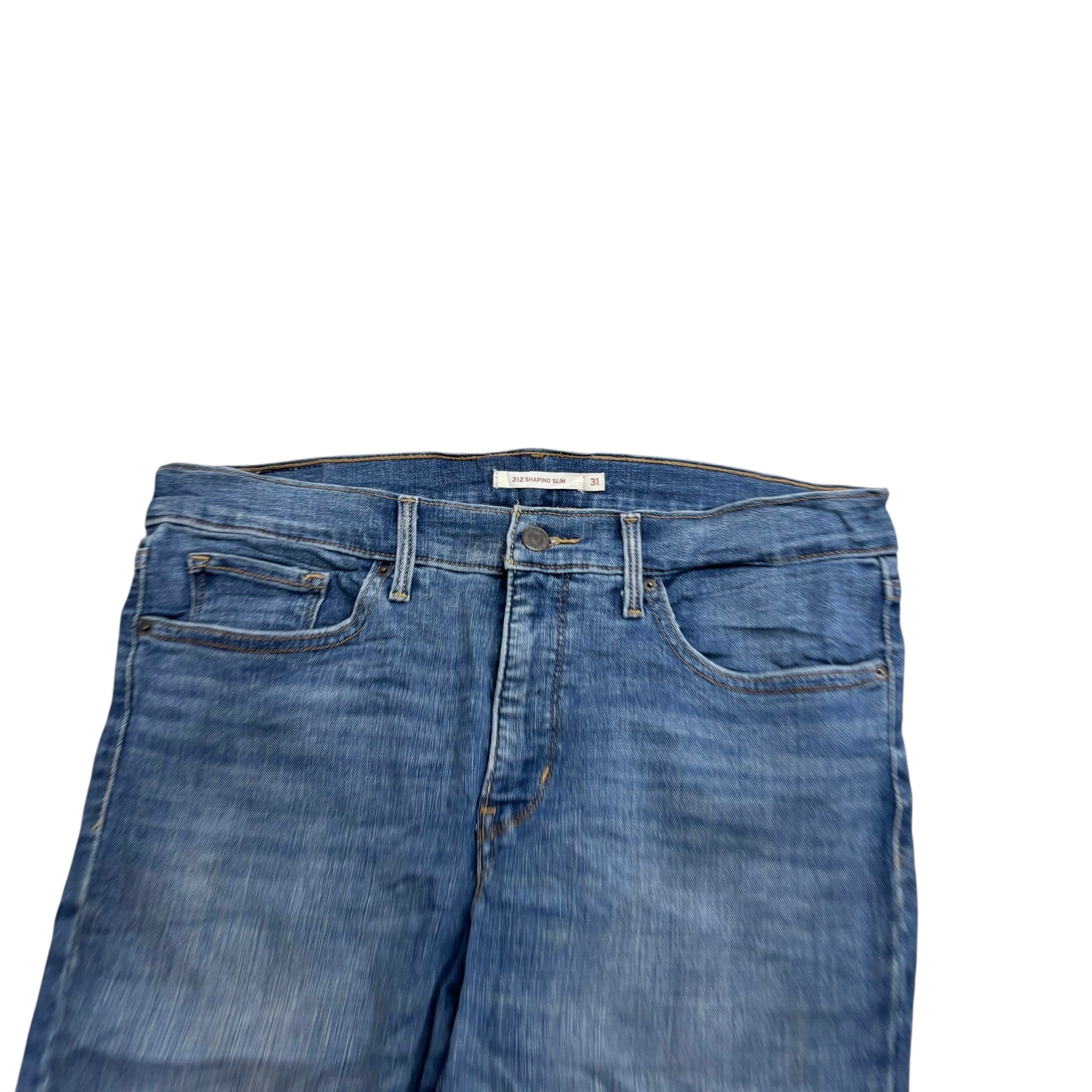 Levis 312 Jeans W31 L32 Womens Shaping Slim Fit Mid Blue Stretch Denim (E)