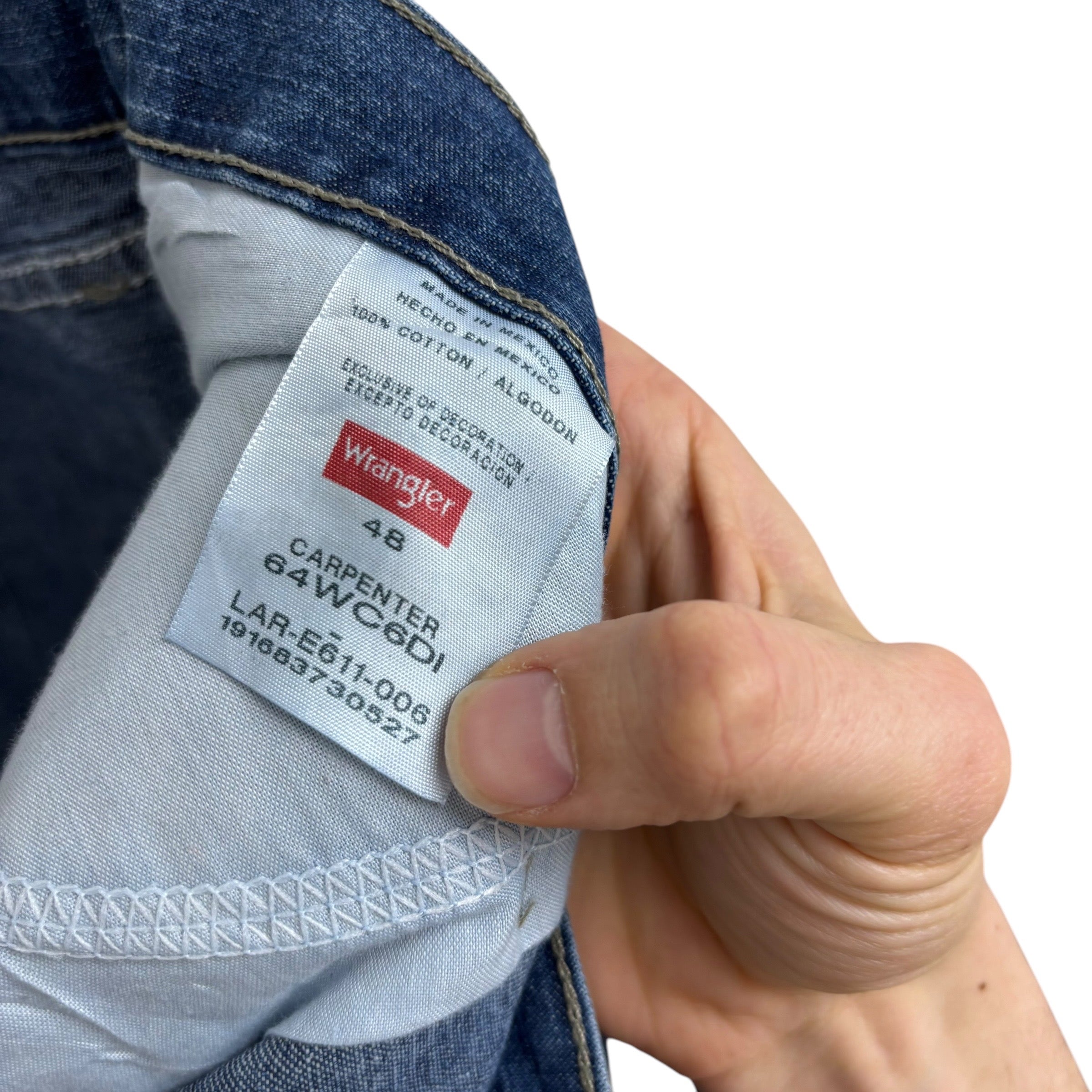 Wrangler Baggy Jorts W48 Mens Mid Blue Denim Shorts Relaxed Fit Carpenter (E)