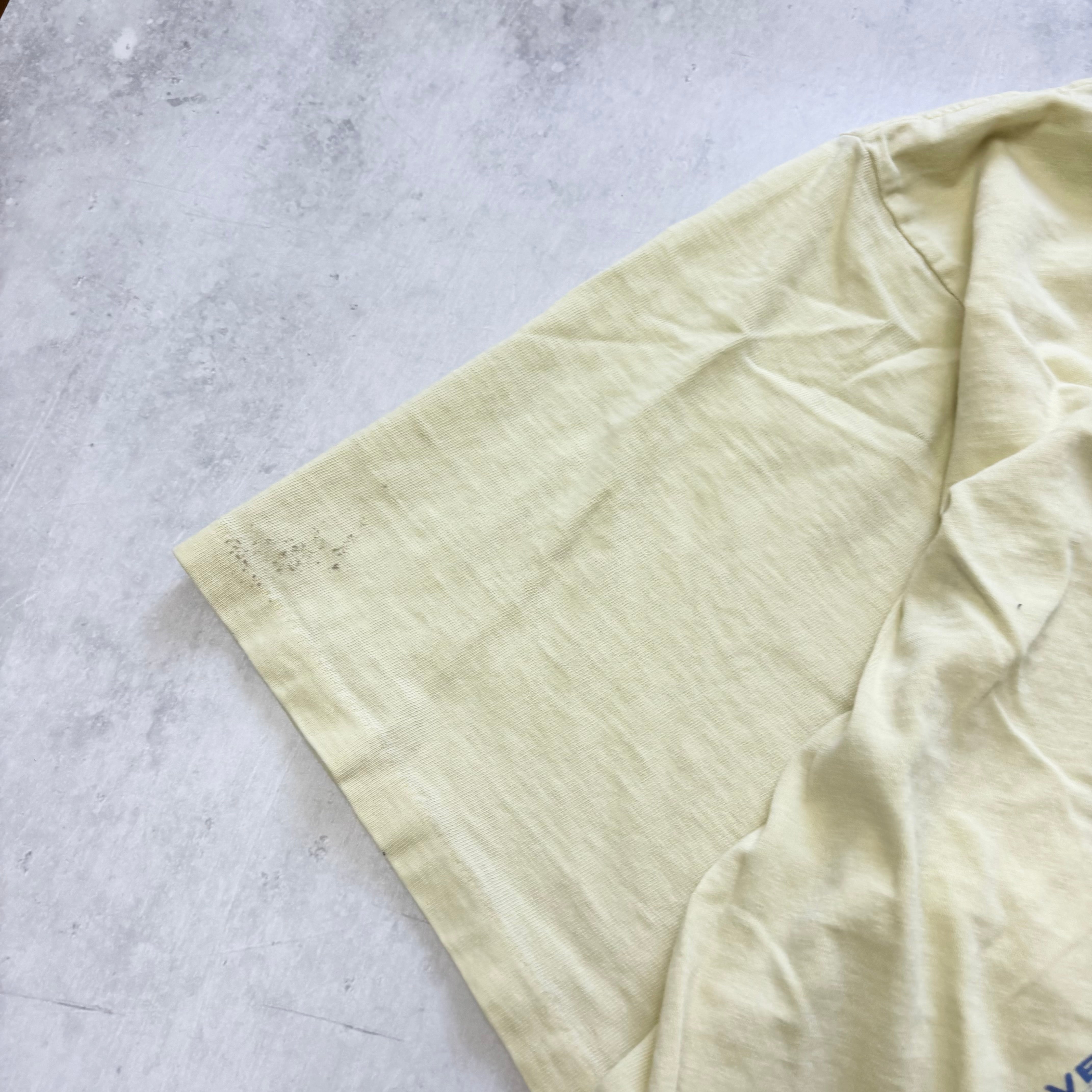 Vintage T Shirt Mens XL Yellow Single Stitch Graphic Print 90s USA