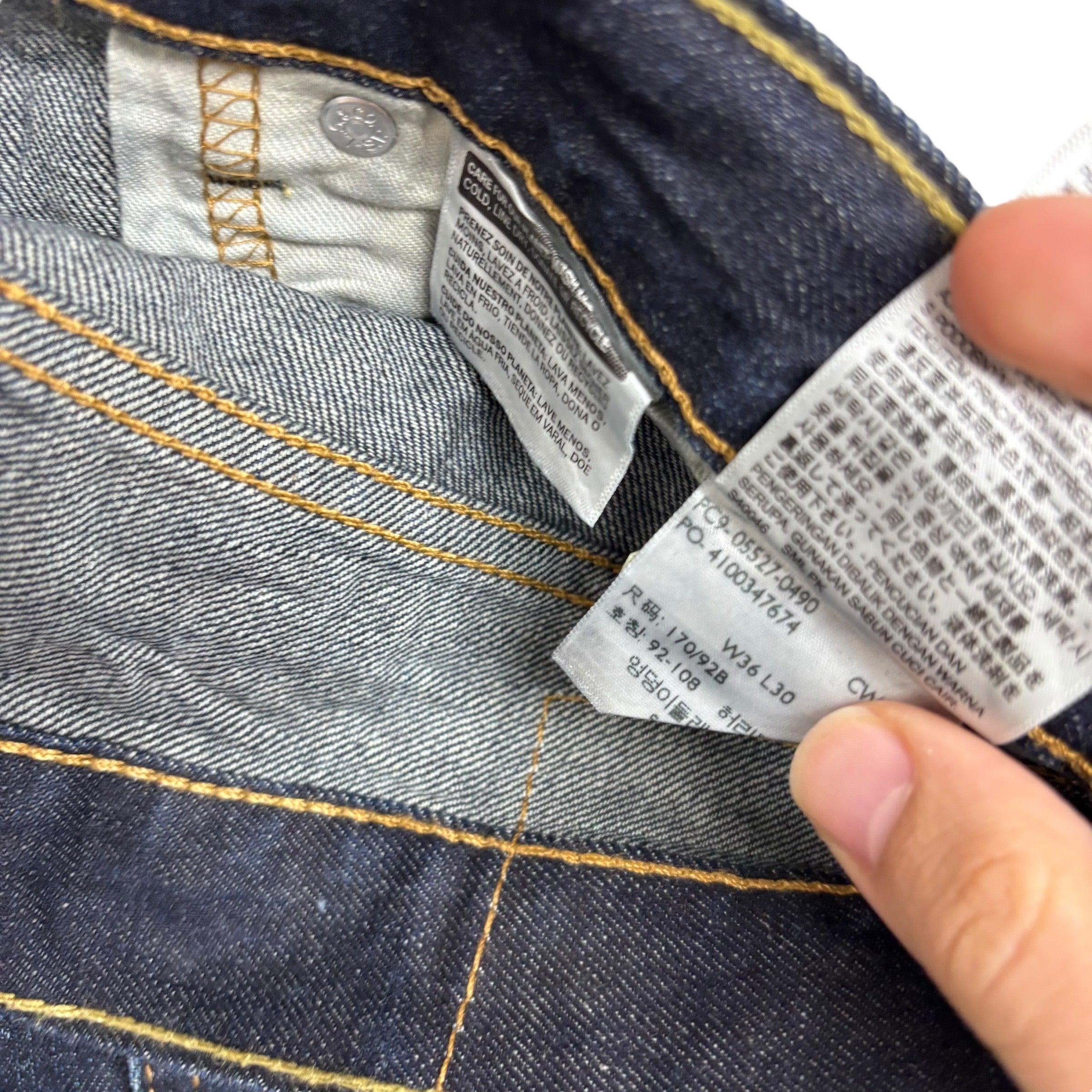 Levis 527 Jeans W36 L30 Mens Dark Blue Slim Bootcut Fit Denim (E)