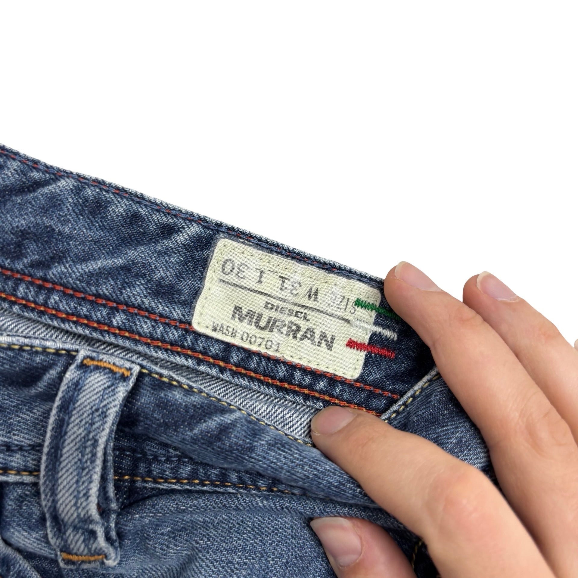 Diesel Murran Jeans W31 L31 Mens Mid Blue Regular Straight Fit Denim