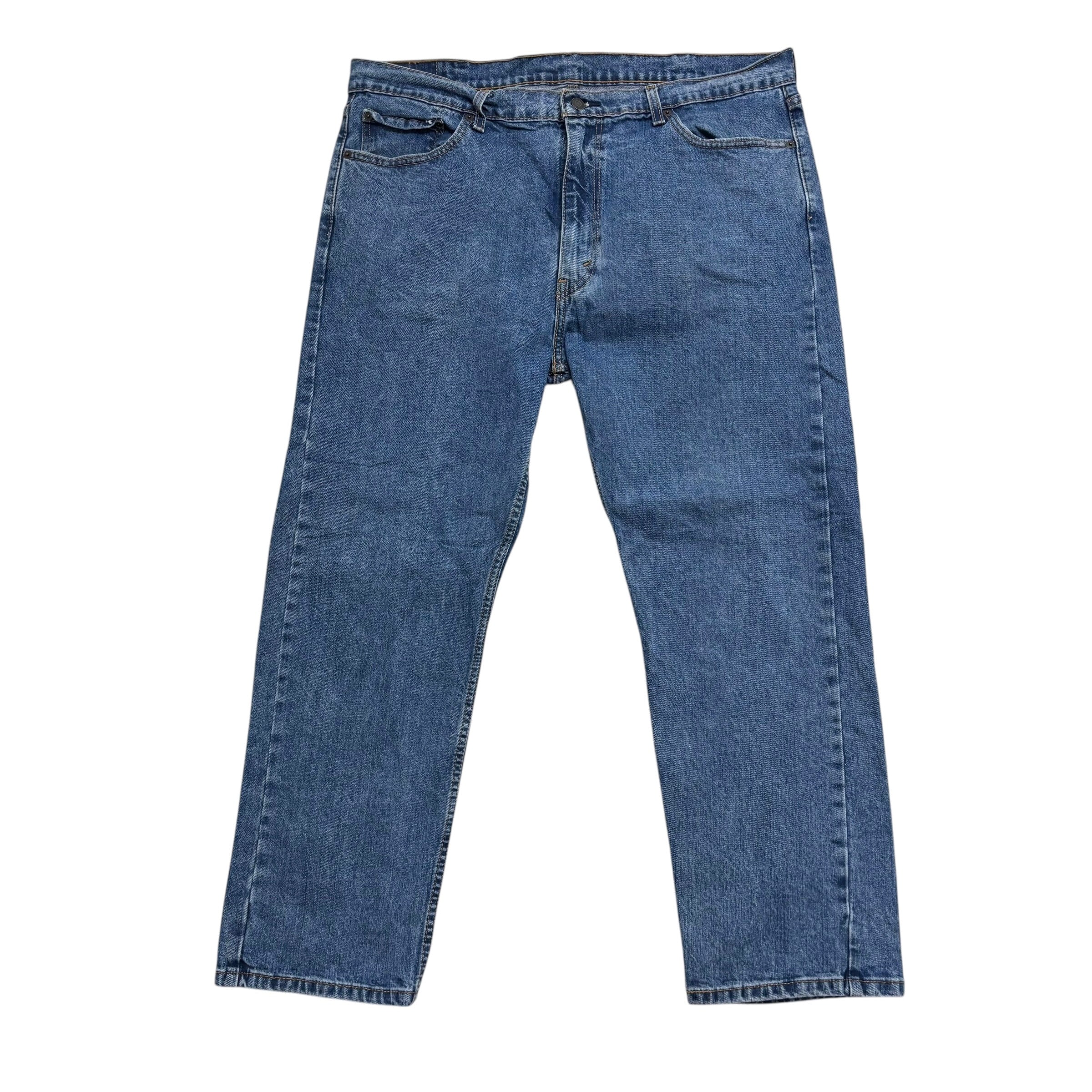 Levis 505 Jeans W40 L29 Mens Mid Blue Regular Straight Fit Stretch Denim (E)