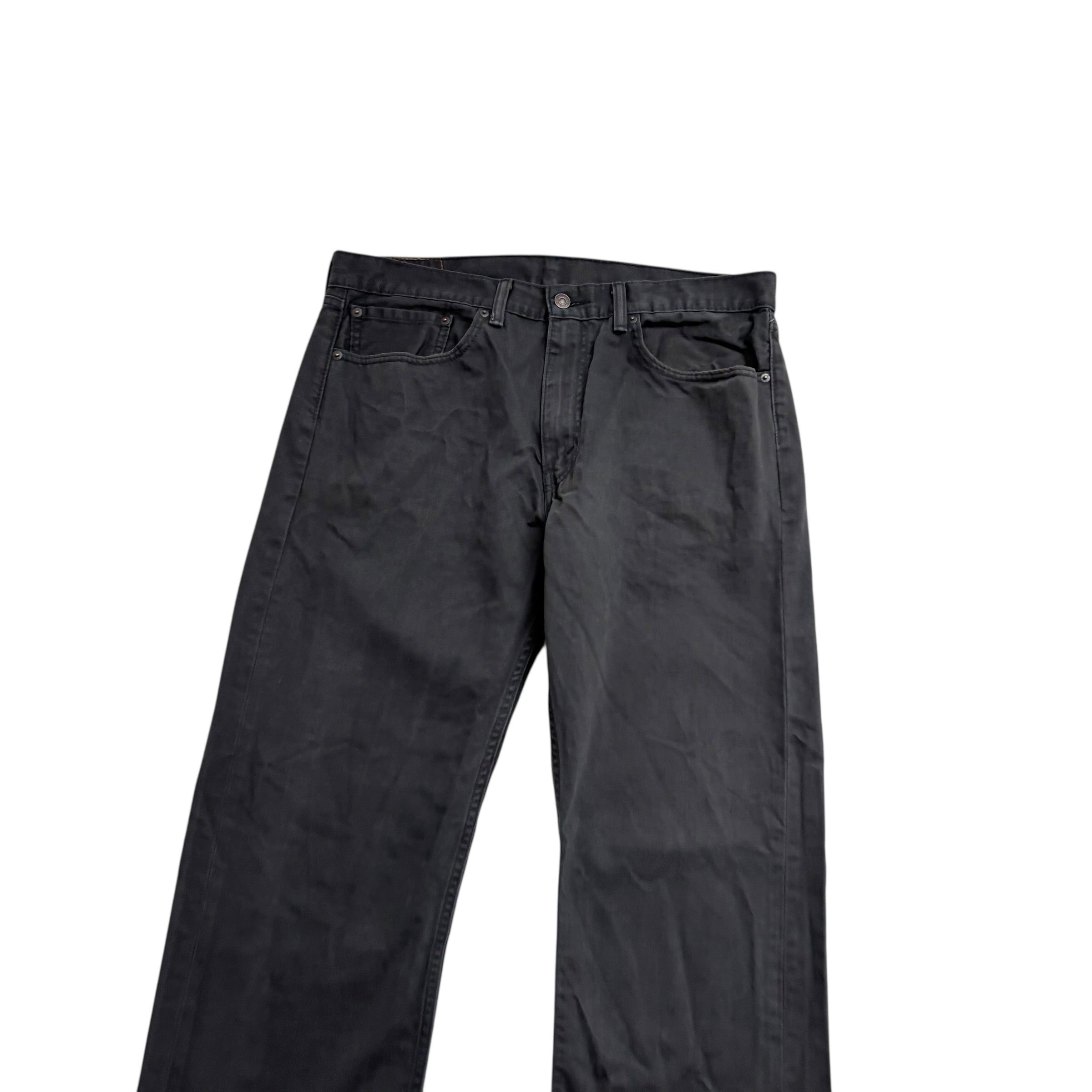 Levis 505 Trousers W36 L34 Mens Grey Regular Straight Fit Cotton Pants (E)