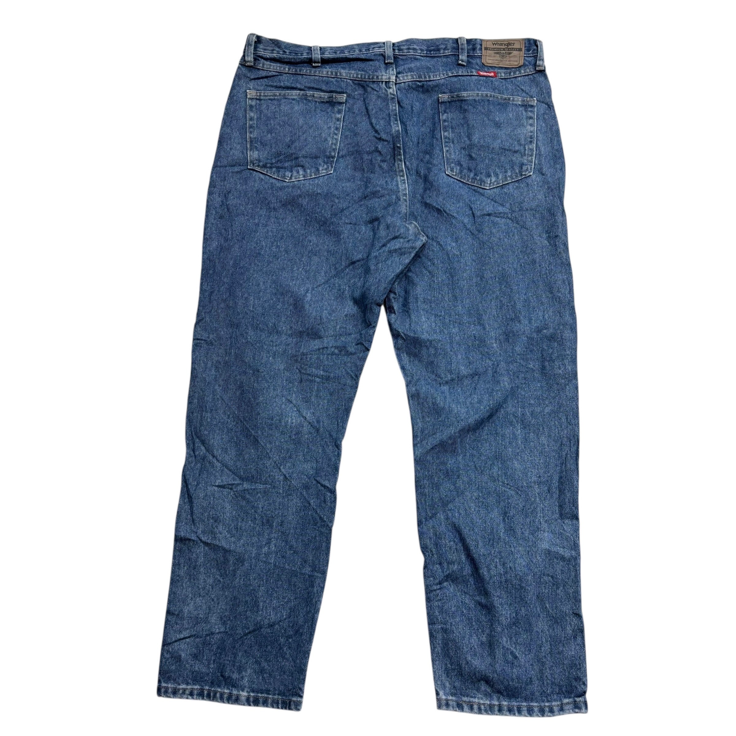 Wrangler Jeans W42 L30 Mens Mid Blue Regular Straight Fit Denim (E)