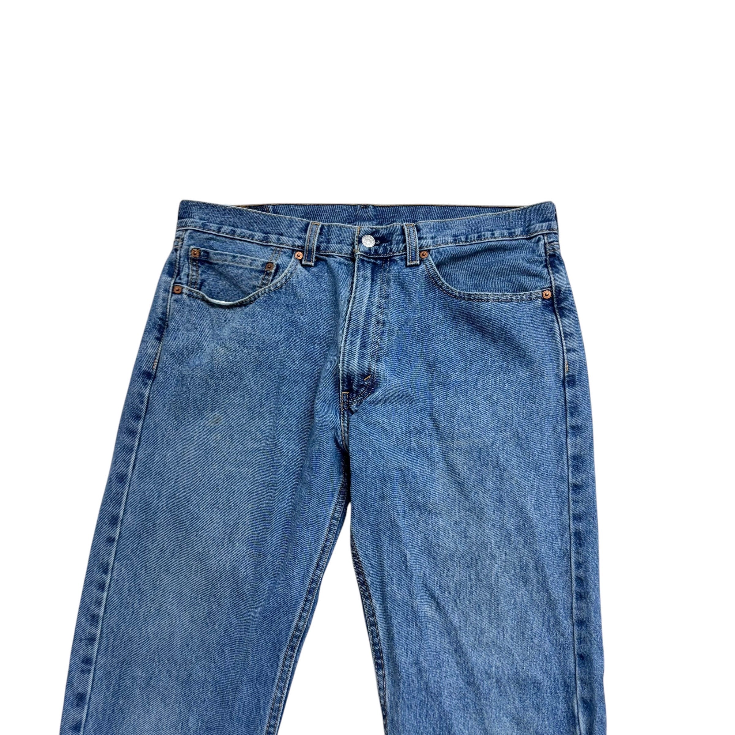 Levis 505 Jeans W36 L30 Mens Light Blue Regular Straight Fit Denim