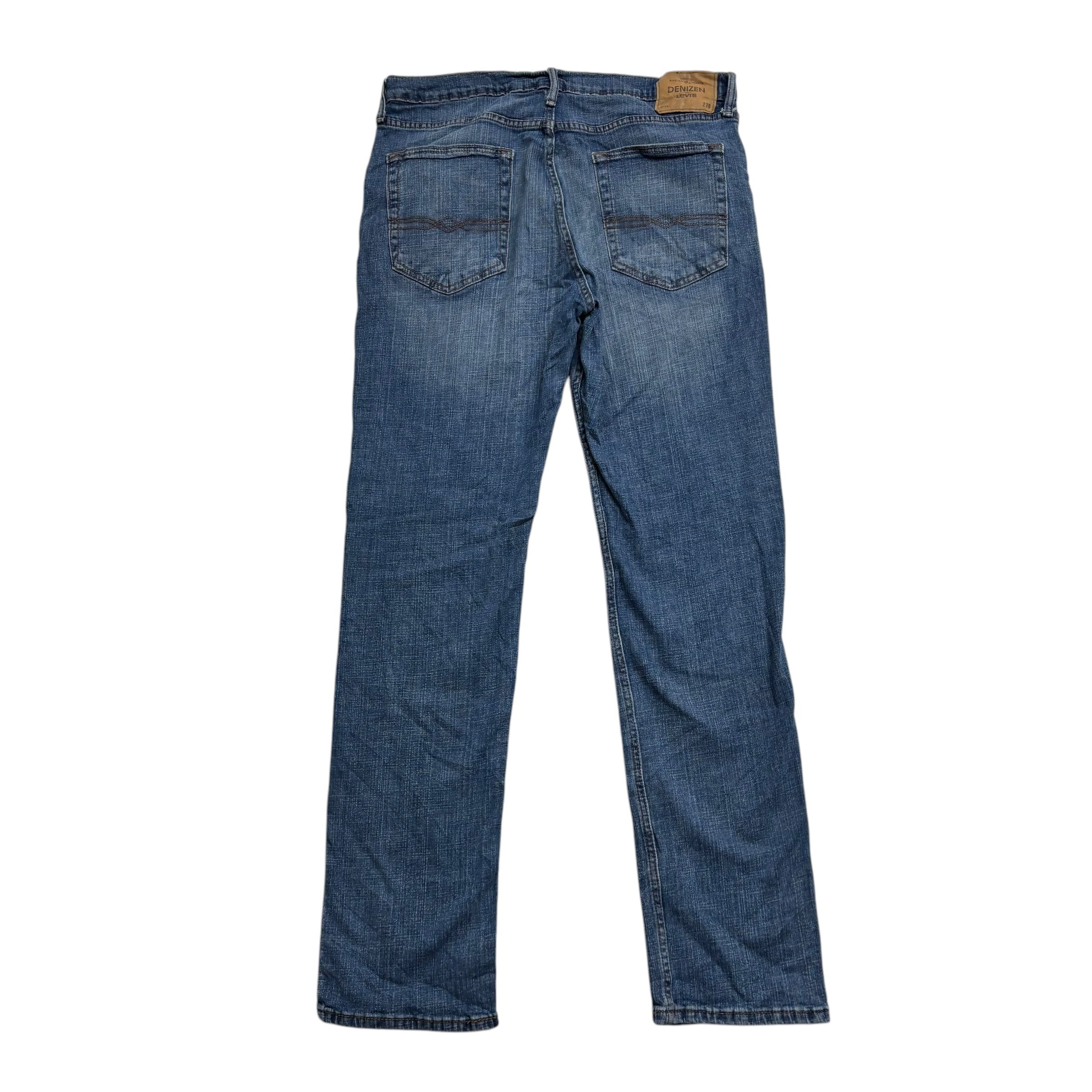 Levis 218 Denizen Jeans W36 L34 Mens Mid Blue Regular Straight Fit Stretch (E)