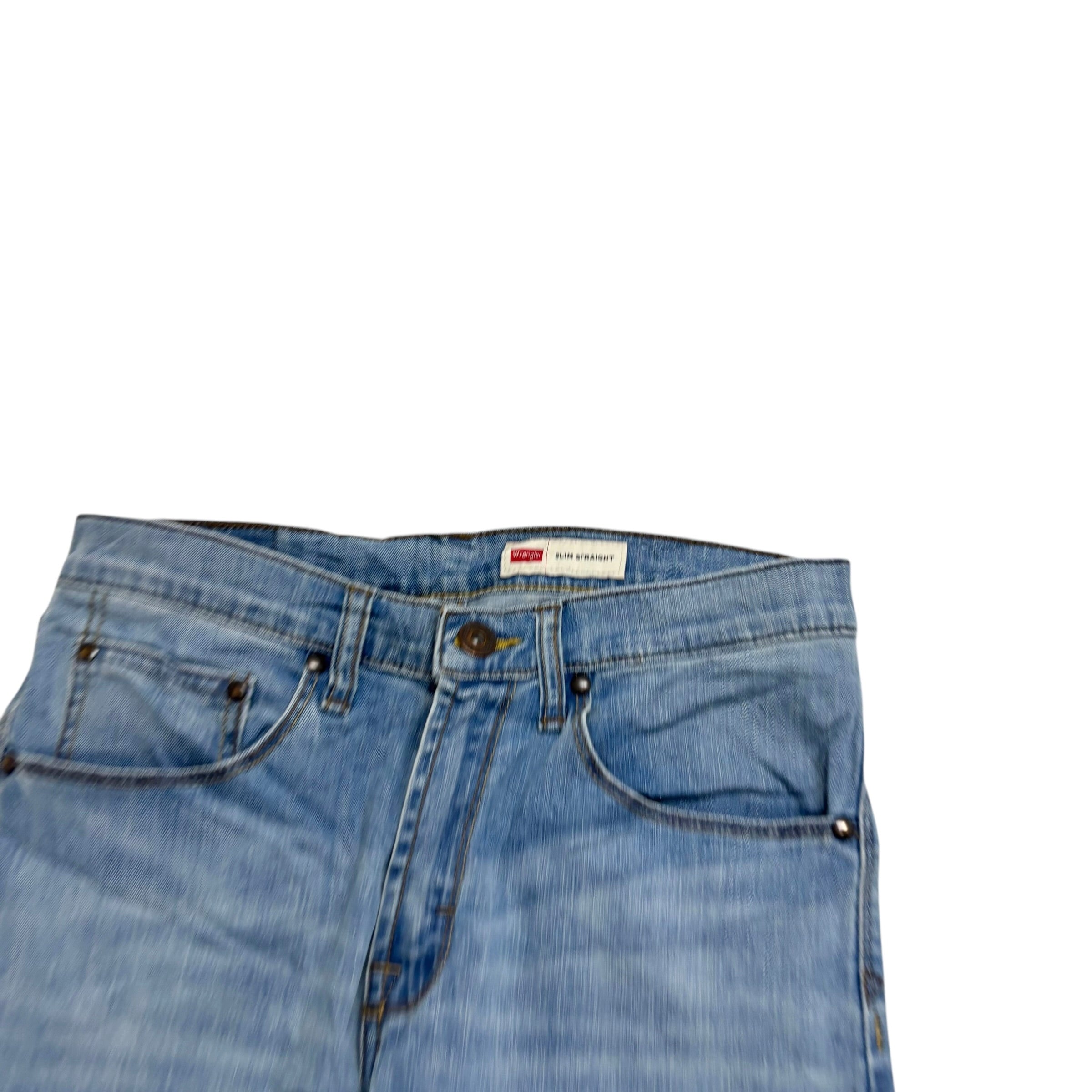 Wrangler Jeans W29 L30 Mens Light Blue Slim Straight Fit Stretch Denim (E)