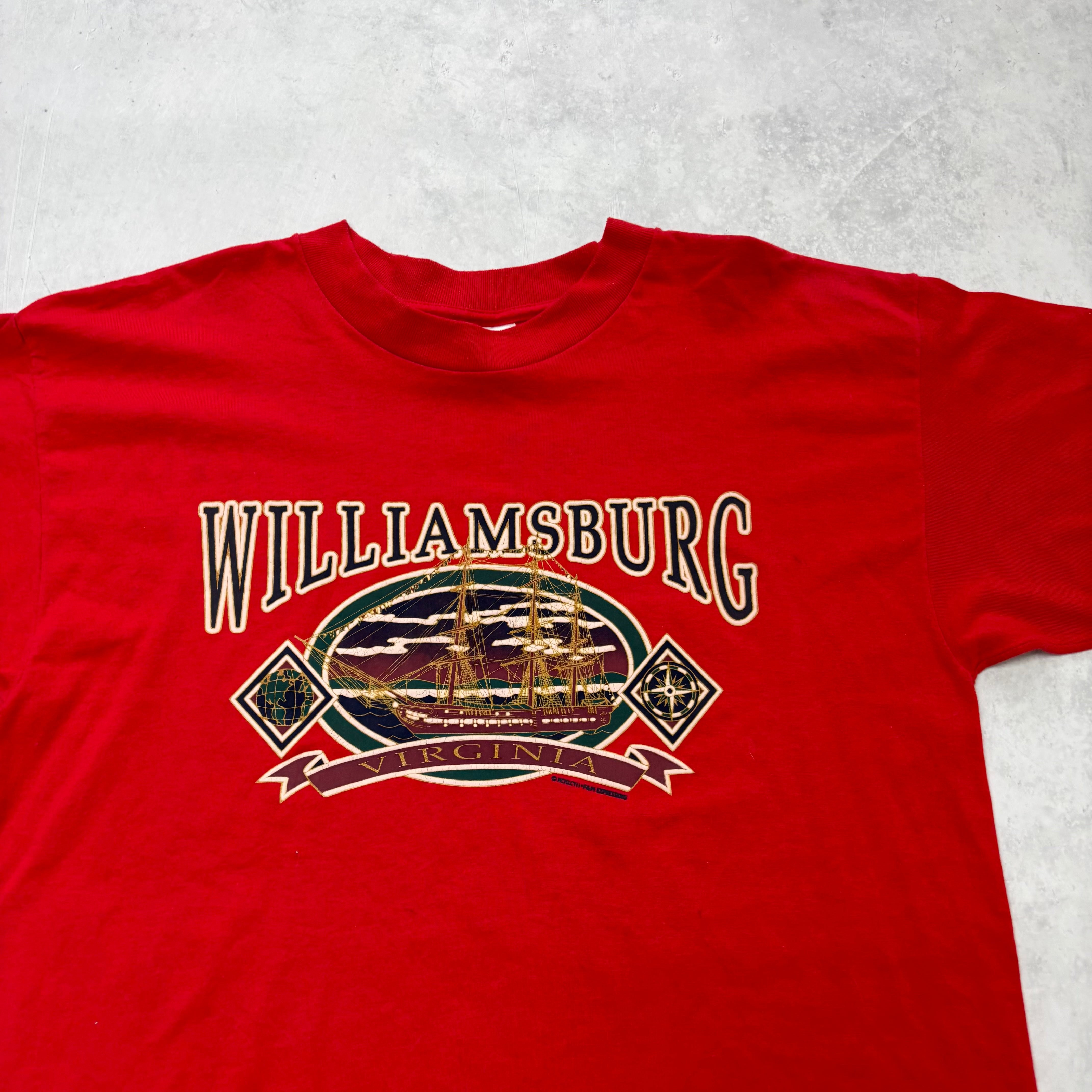 Vintage T Shirt Mens Large Red Single Stitch Graphic Print 90s Tourist (E)