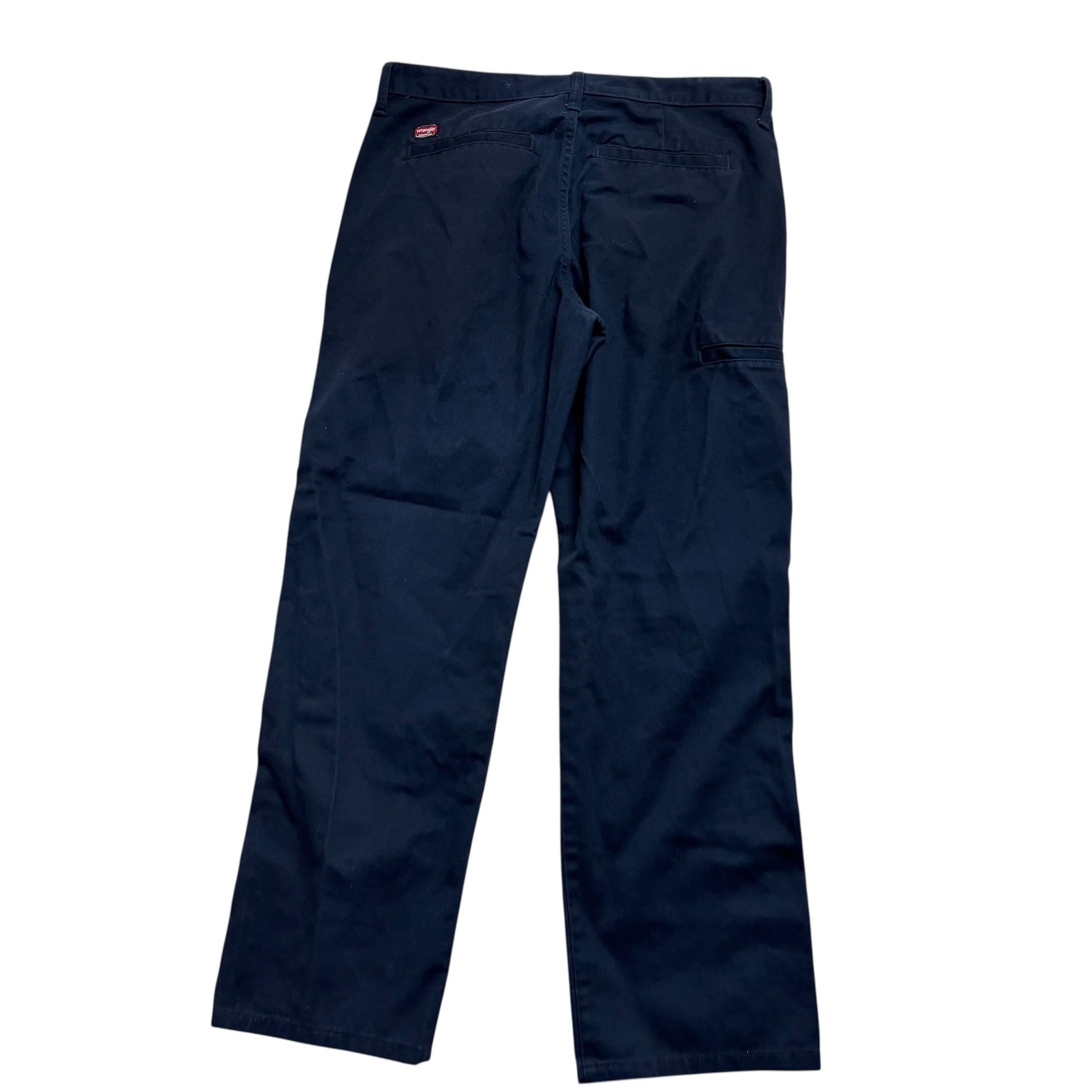 Wrangler Trousers W32 L30 Mens Navy Blue Regular Straight Fit Pants (E)