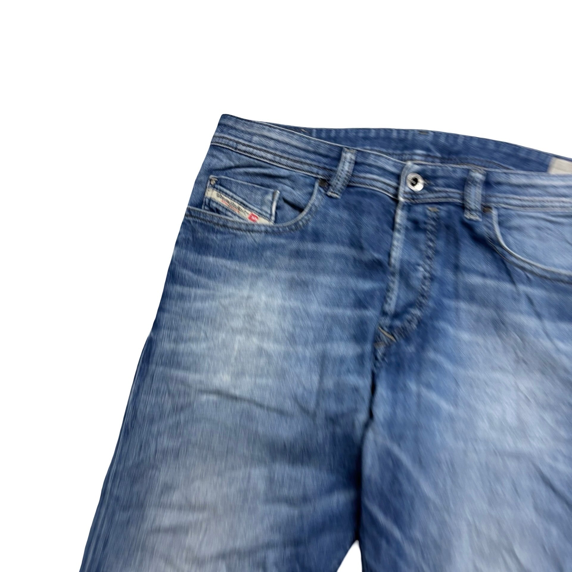 Diesel Buster Jeans W33 L32 Mens Mid Blue Slim Tapered Fit Stretch Denim (E)