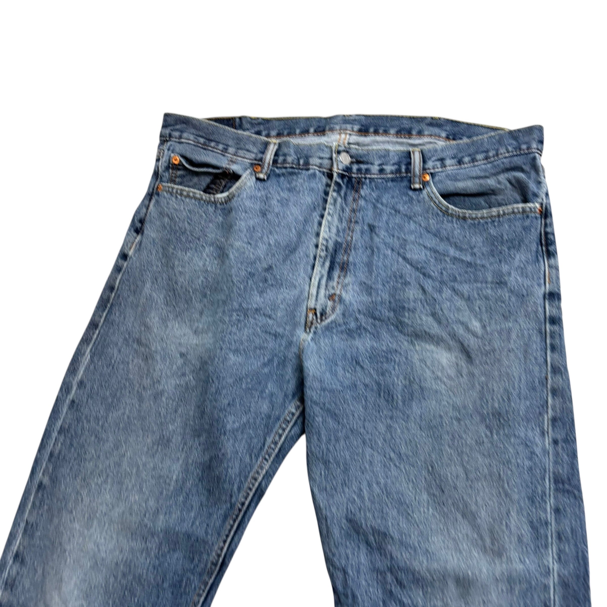 Levis 505 Jeans W40 L30 Mens Mid Blue Regular Straight Fit Denim