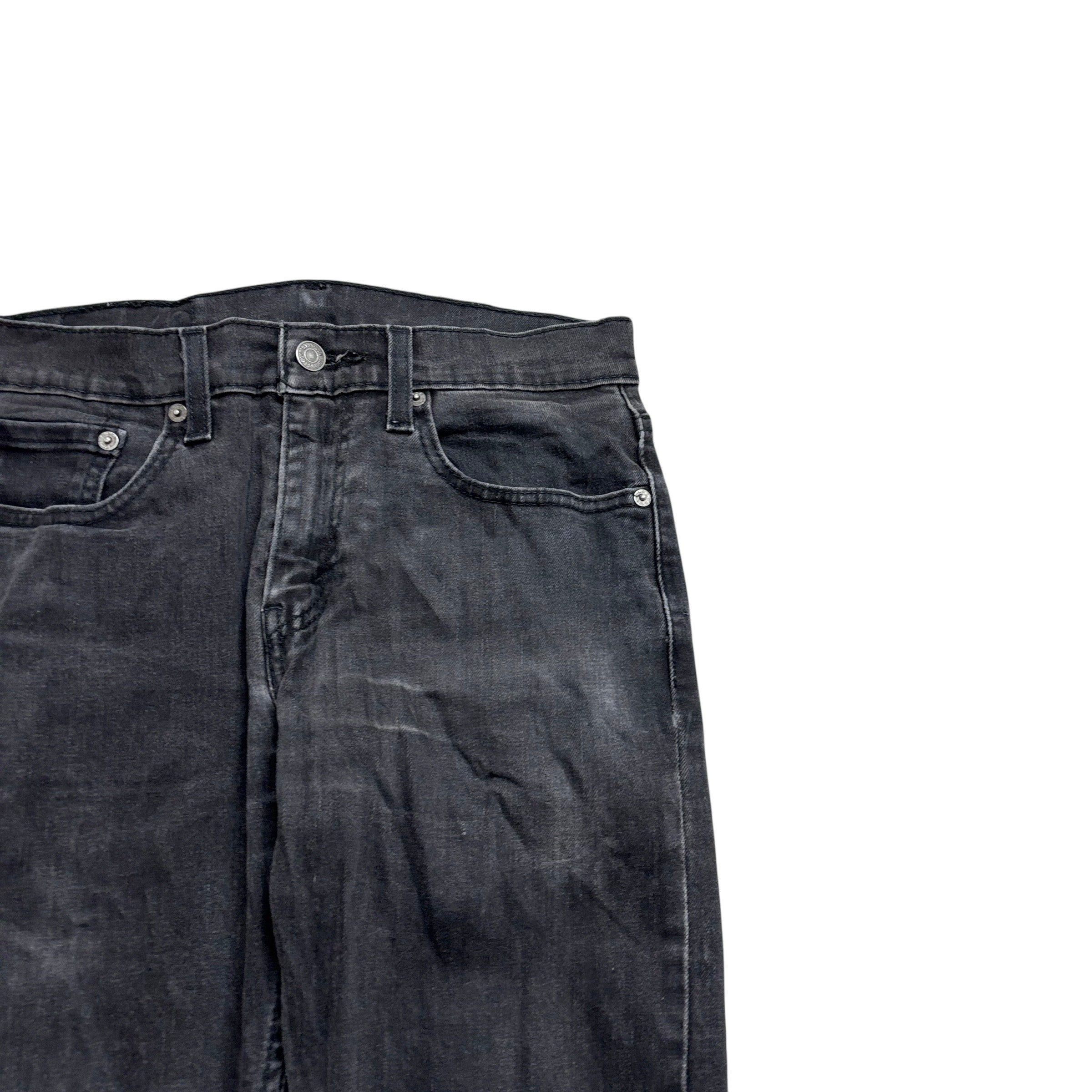Levis 502 Jeans W28 L30 Mens Black Regular Tapered Fit Stretch Denim