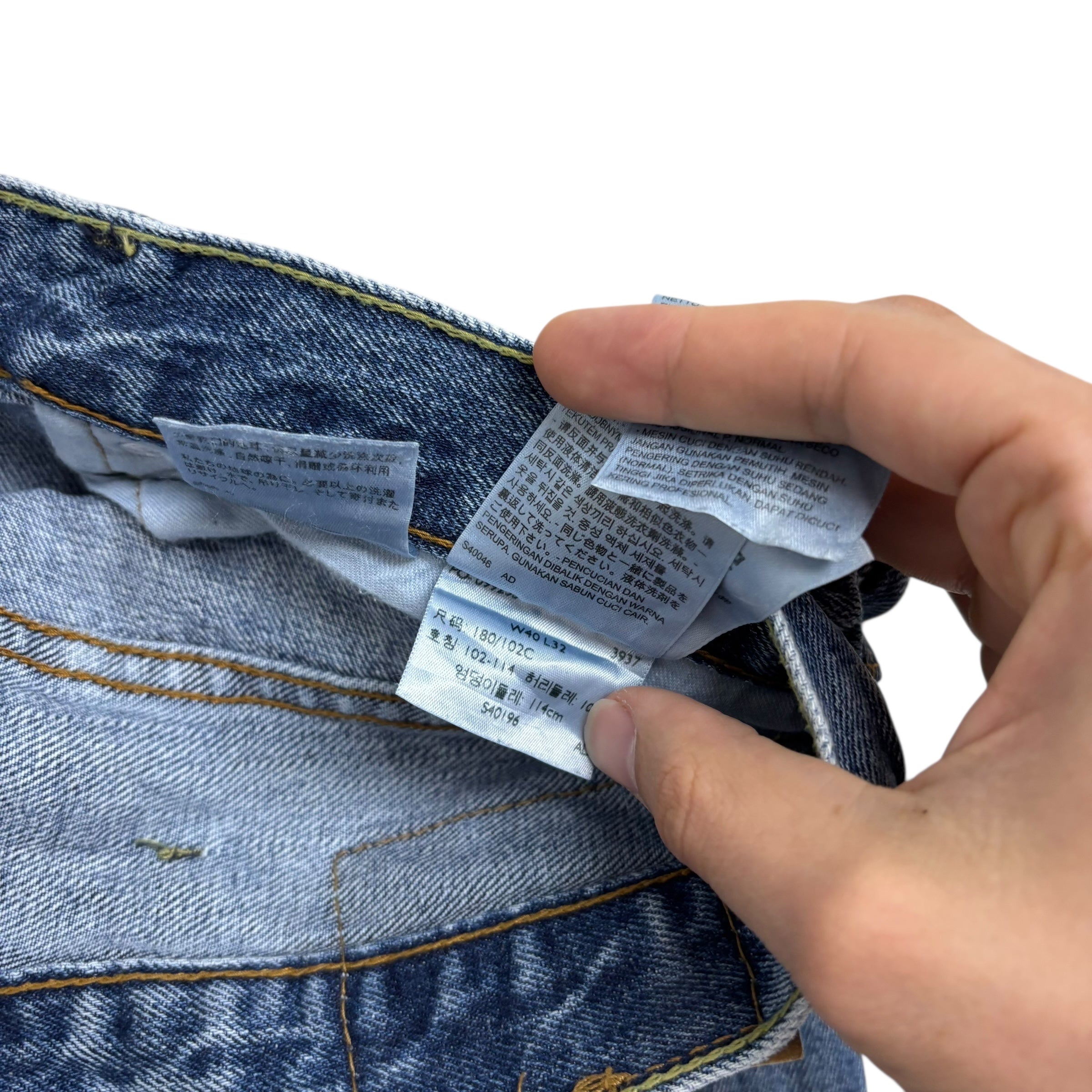 Levis 550 Jeans W40 L32 Mens Mid Blue Baggy Relaxed Straight Fit Denim (E)