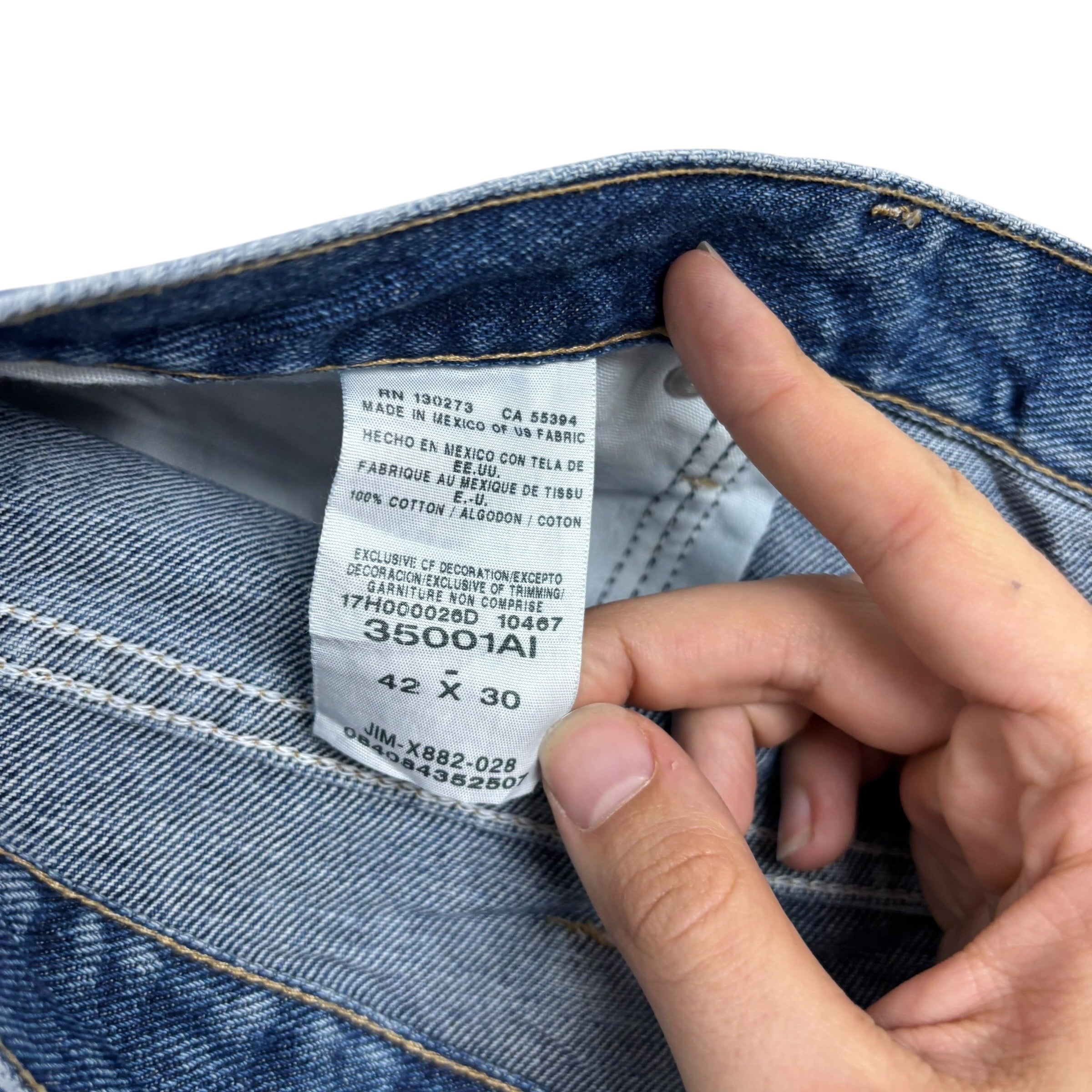 Wrangler Jeans W42 L31 Mens Mid Blue Relaxed Straight Fit Vintage Denim (E)