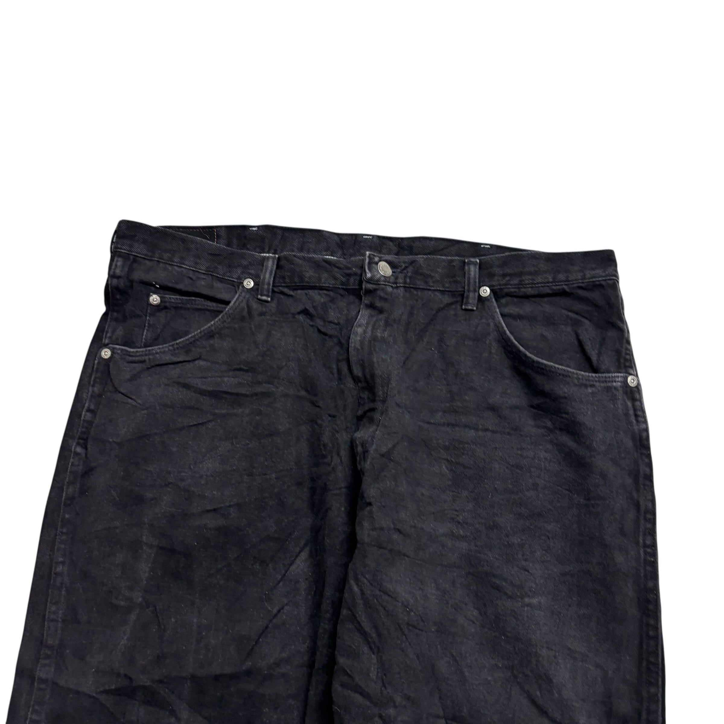 Wrangler Jeans W40 L32 Mens Black Baggy Relaxed Straight Fit Vintage Denim (E)