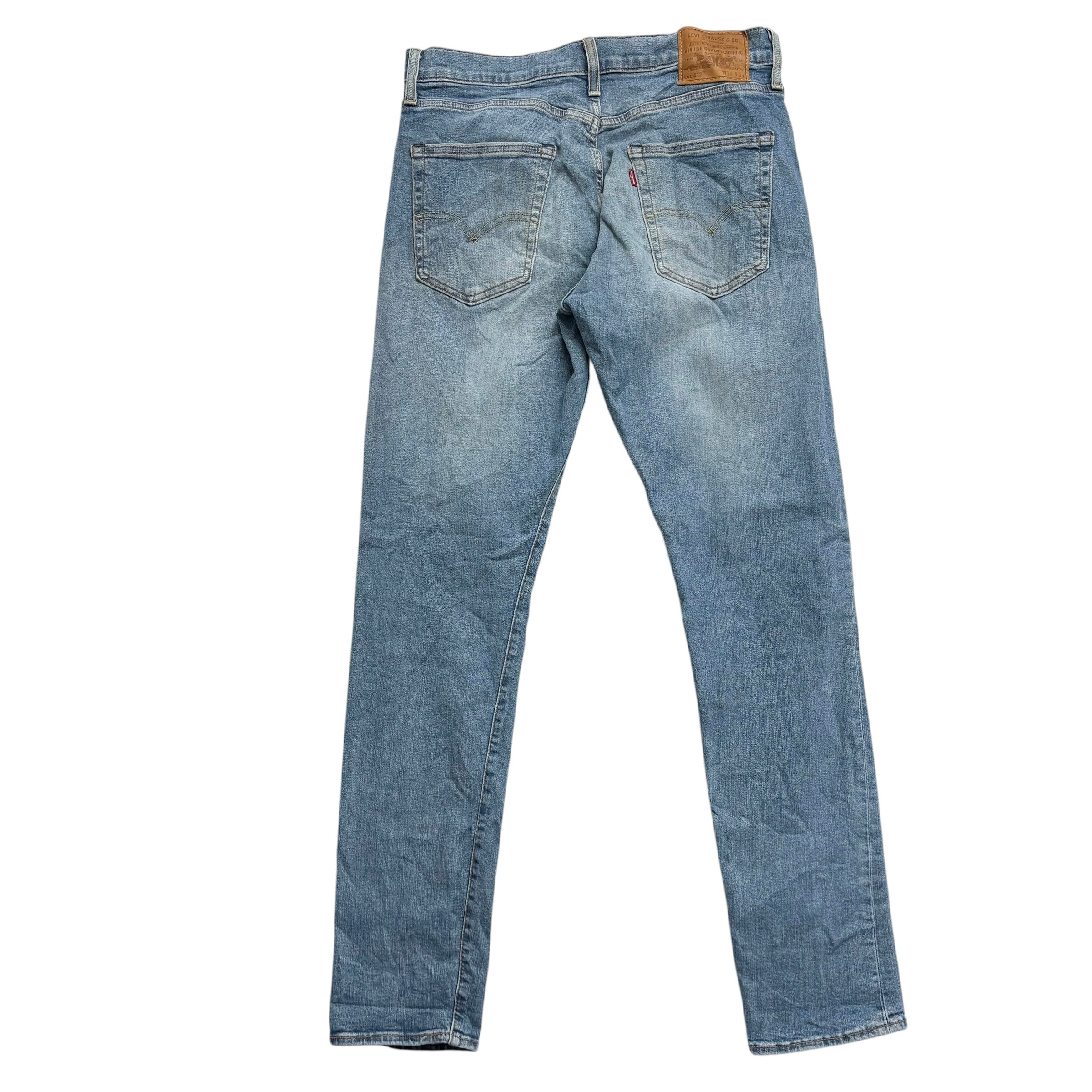 Levis 512 Jeans W34 L34 Mens Light Blue Slim Tapered Fit Stretch Premium