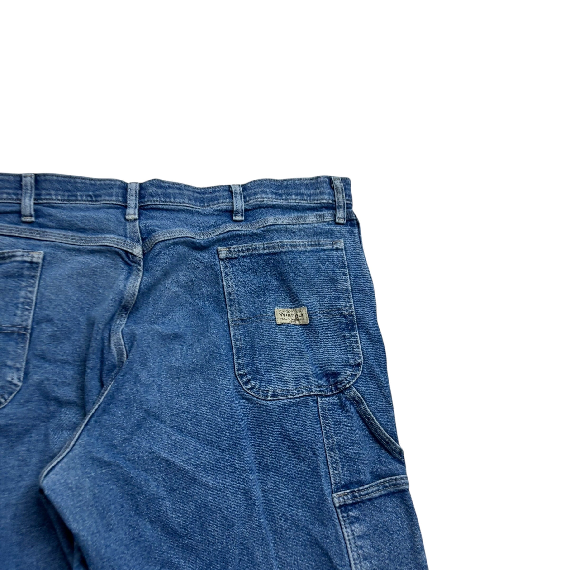 Wrangler Carpenter Jeans W40 L29 Mens Mid Blue Relaxed Straight Fit Stretch (F)